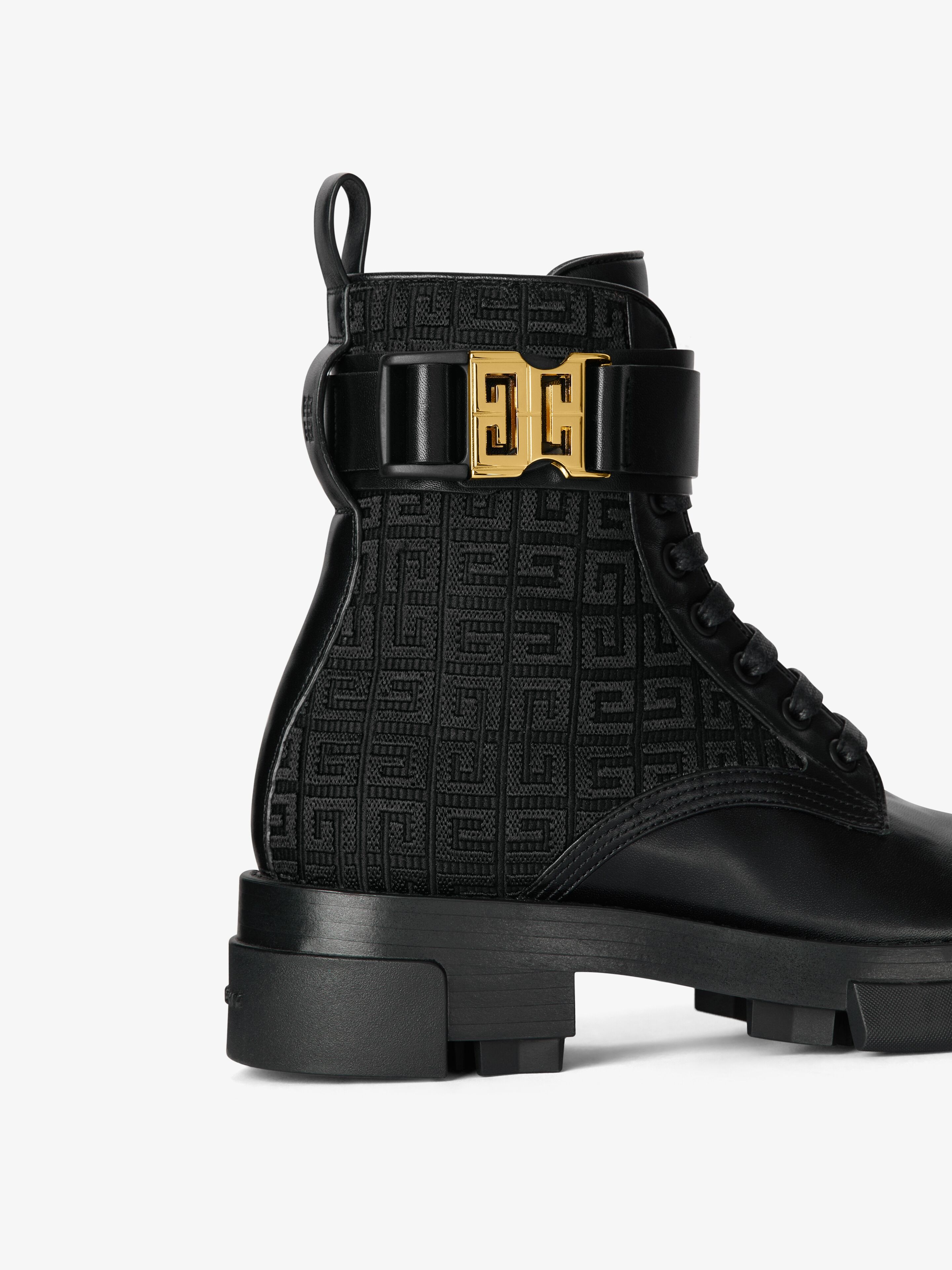 TERRA BOOTS IN 4G EMBROIDERED CANVAS AND LEATHER - 4