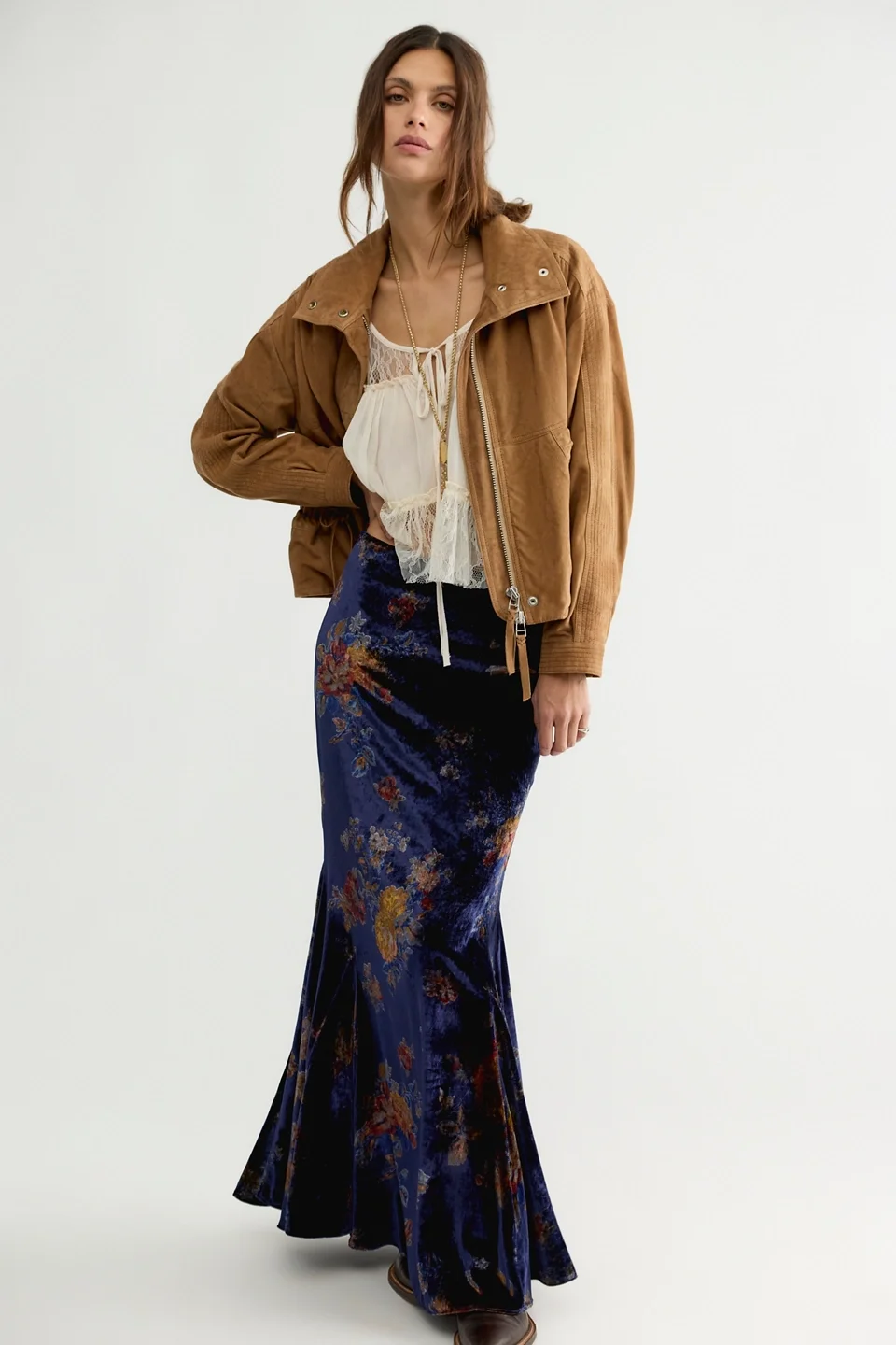 Cosmic Velvet Maxi Skirt - 1