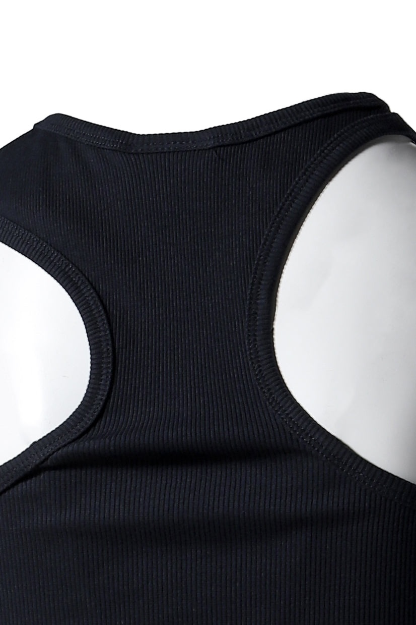 DOUBLE BUCKLE 90'S RIB DRESS / BLK - 5