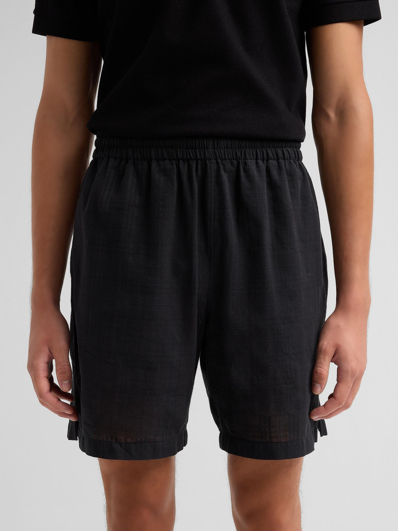Men's Hector Check Cotton Voile Shorts - Black Check 5