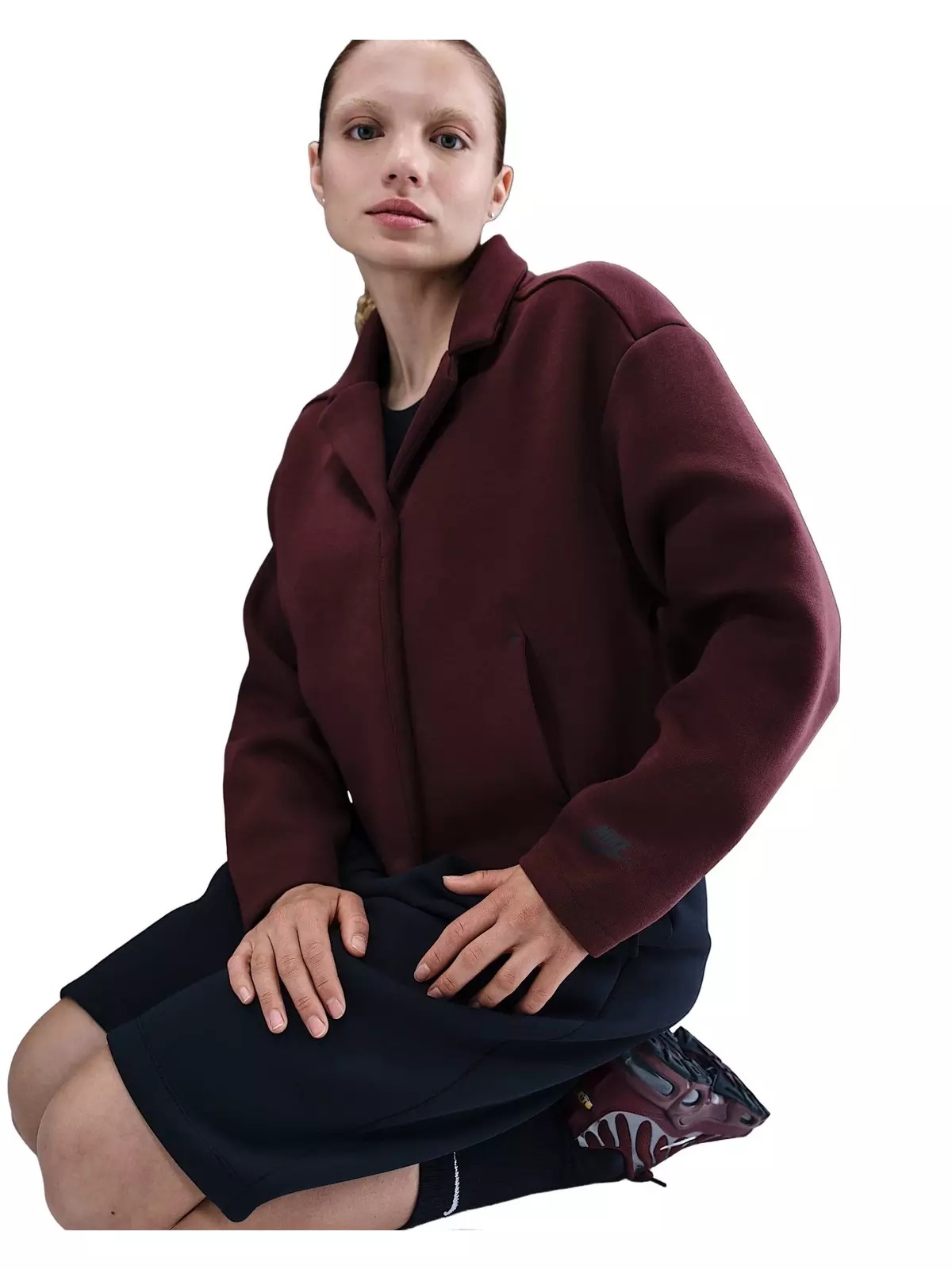 Women's Sportswear Tech Fleece Tailored Jacket -Burgundy - 3