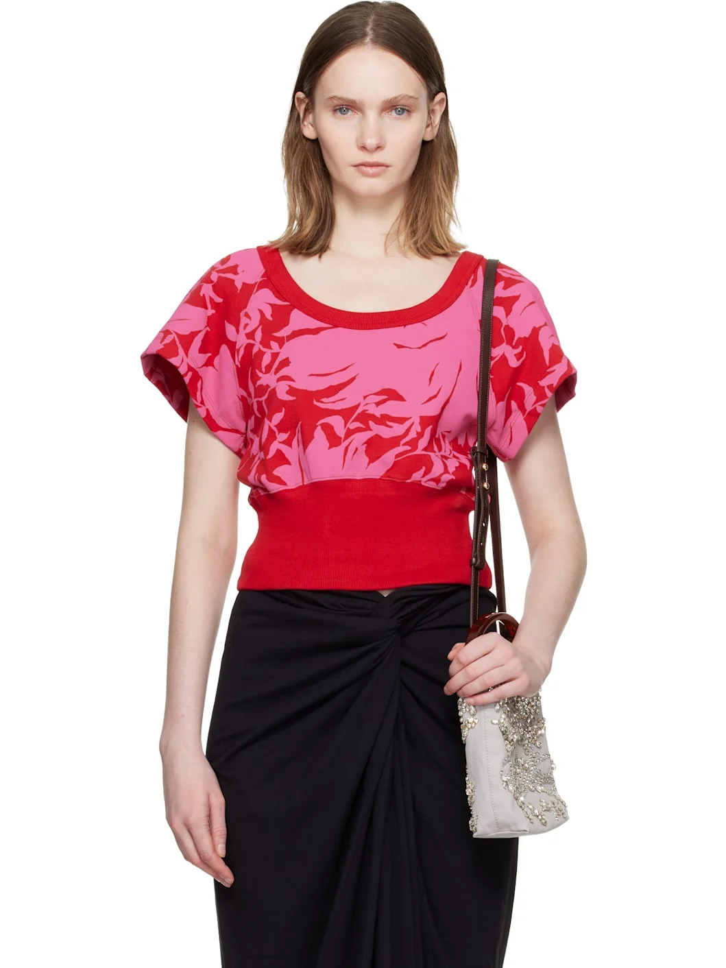 Red & Pink Floral T-shirt - 1