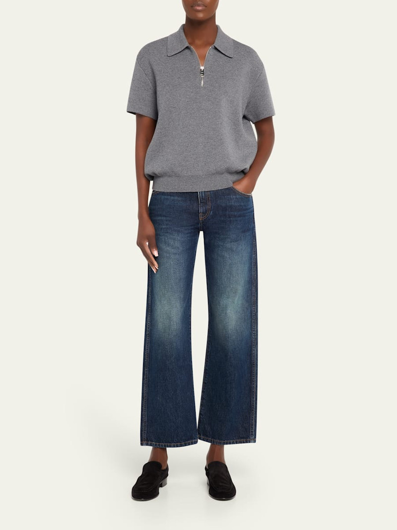 KHAITE Kerrie Crop Wide Leg Jeans outlook