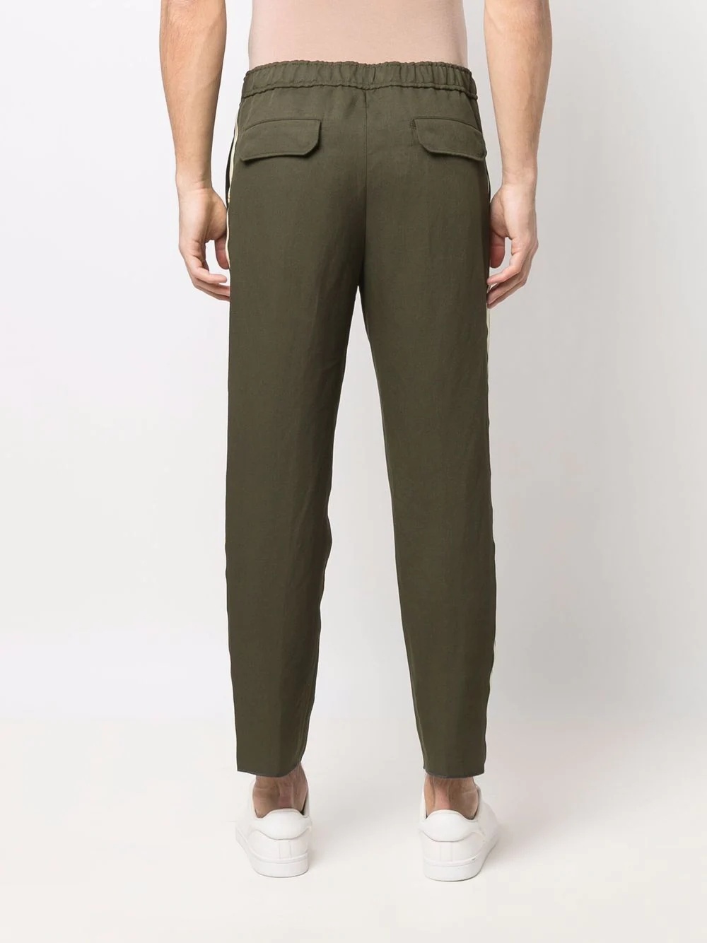 logo-tape detail straight-leg trousers - 4