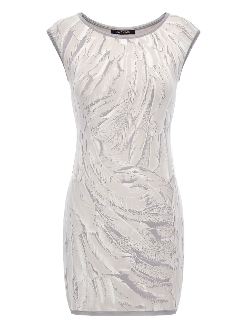 feather-print mini dress - 1