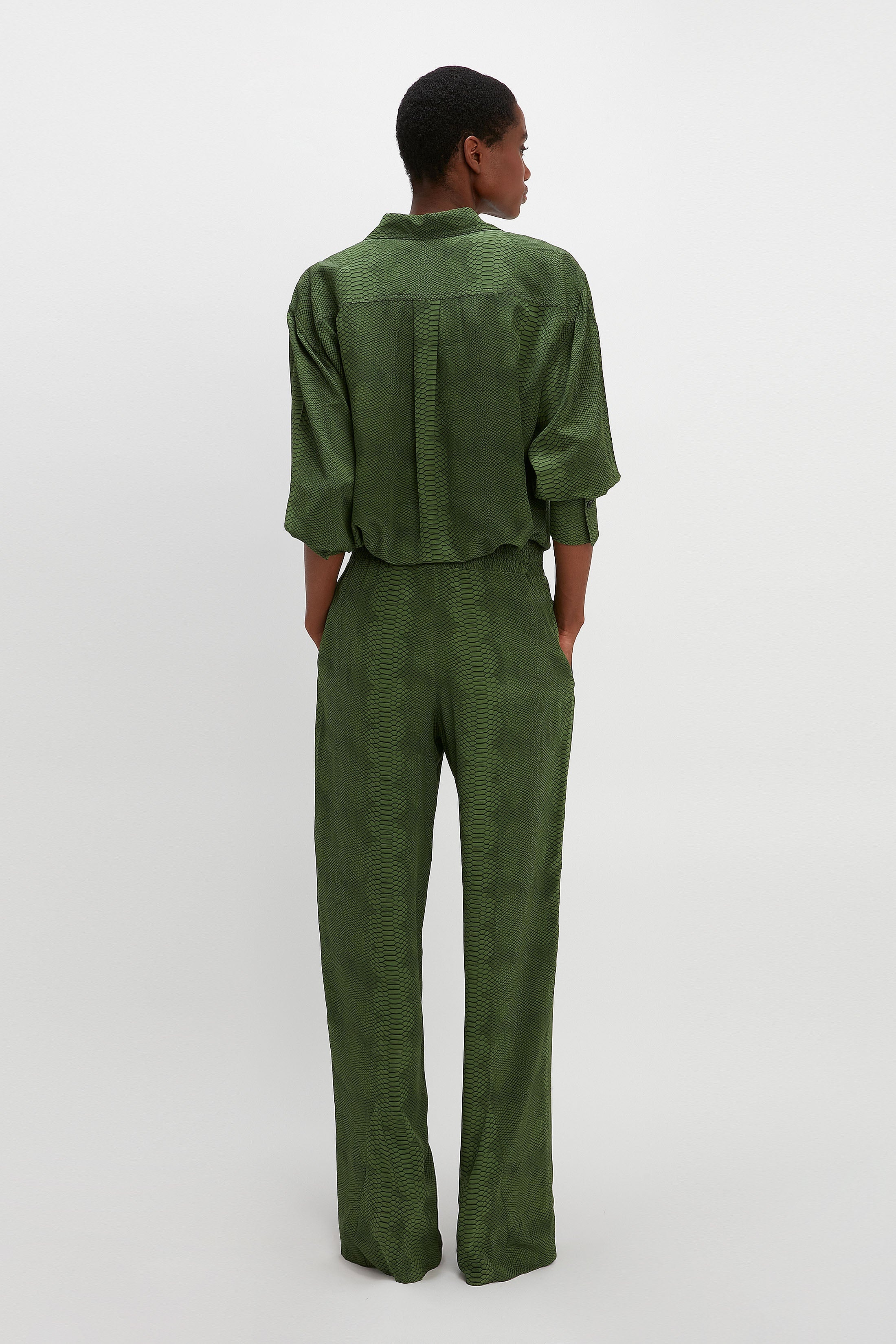 Pyjama Trouser in Green Snake - 4