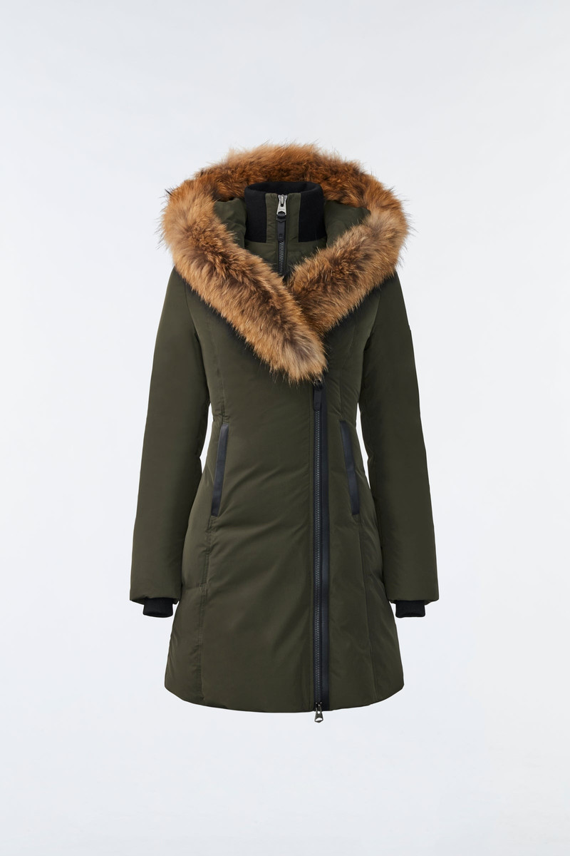 KAY down coat with natural fur Signature Mackage Collar 1