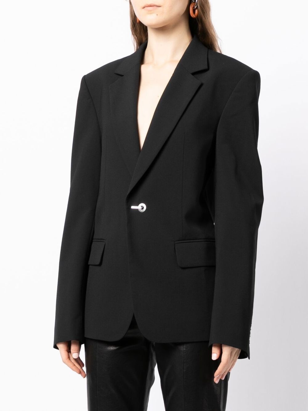 belted single-breasted blazer - 3