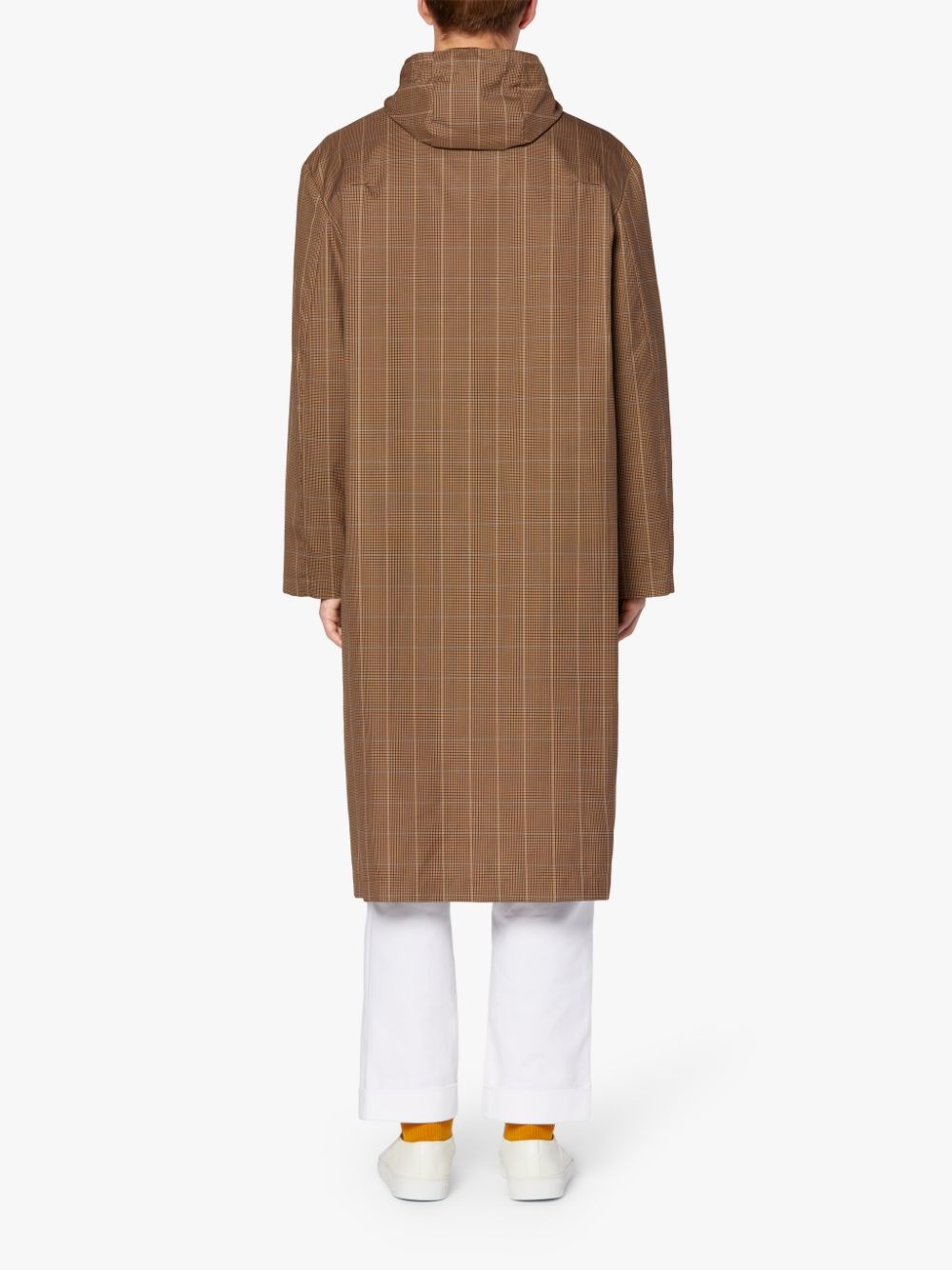 WOLFSON BROWN CHECK HOODED COAT | GMM-219 - 3