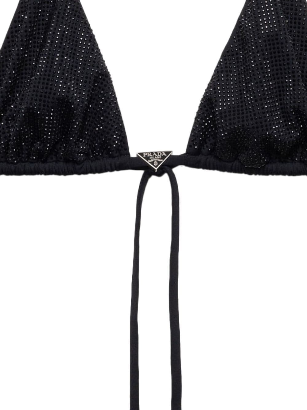 logo-plaque rhinestone-embellished bikini top - 2