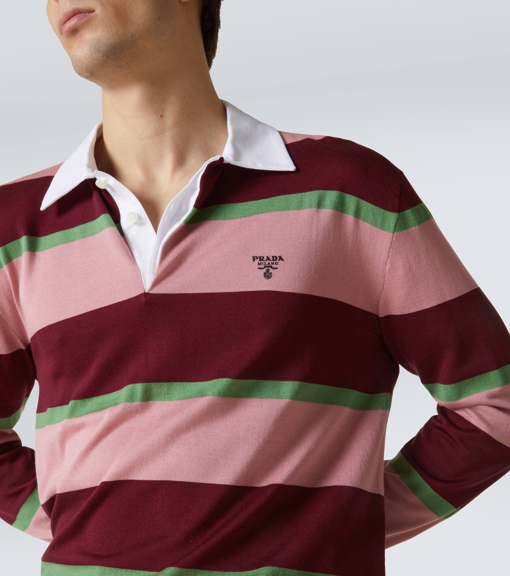 Striped silk and cotton polo shirt - 5