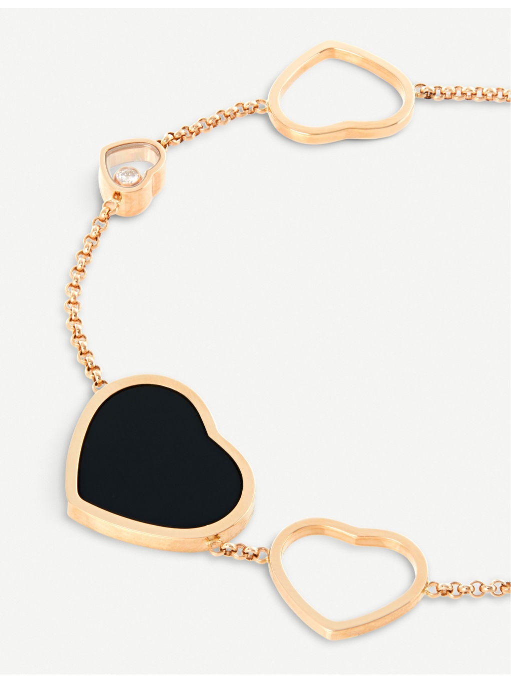 Happy Hearts 18ct rose-gold, onyx and diamond bracelet - 3