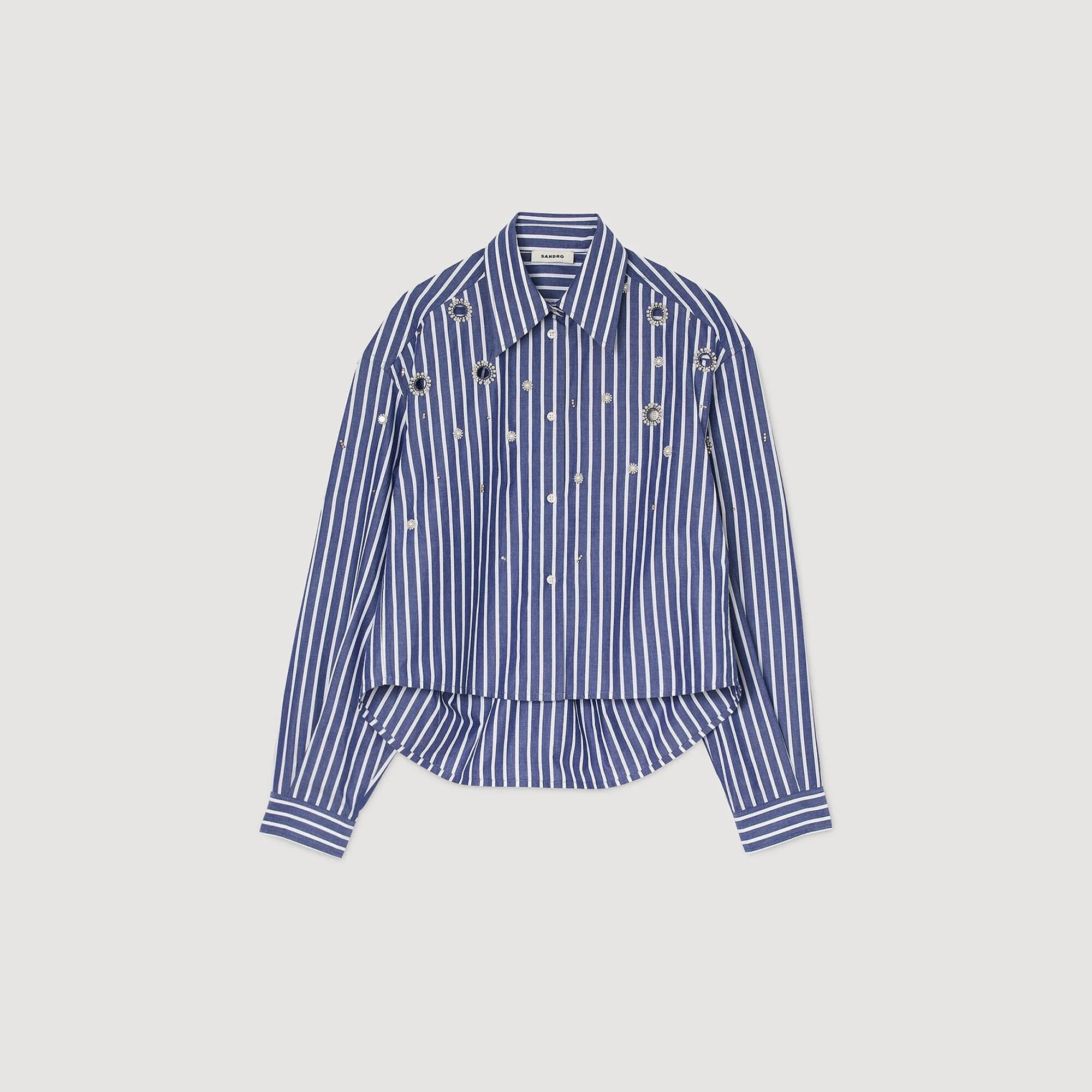 BEADED STRIPED SHIRT - 1