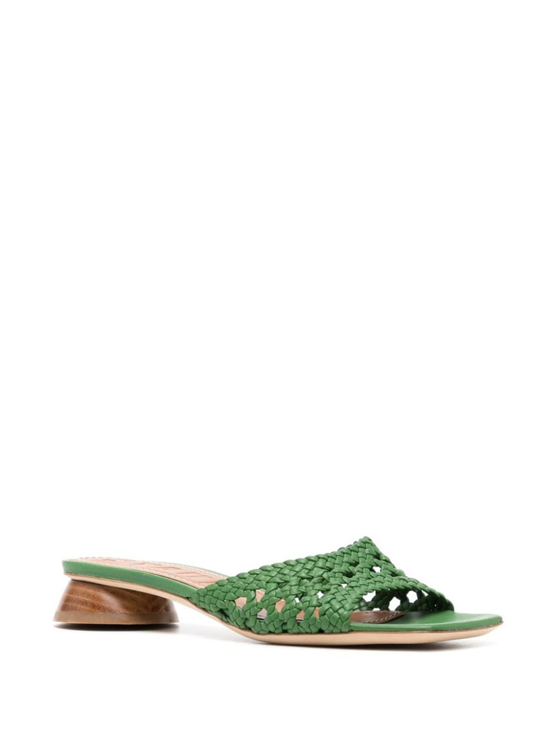 STAUD Simone 35mm crochet leather sandals outlook