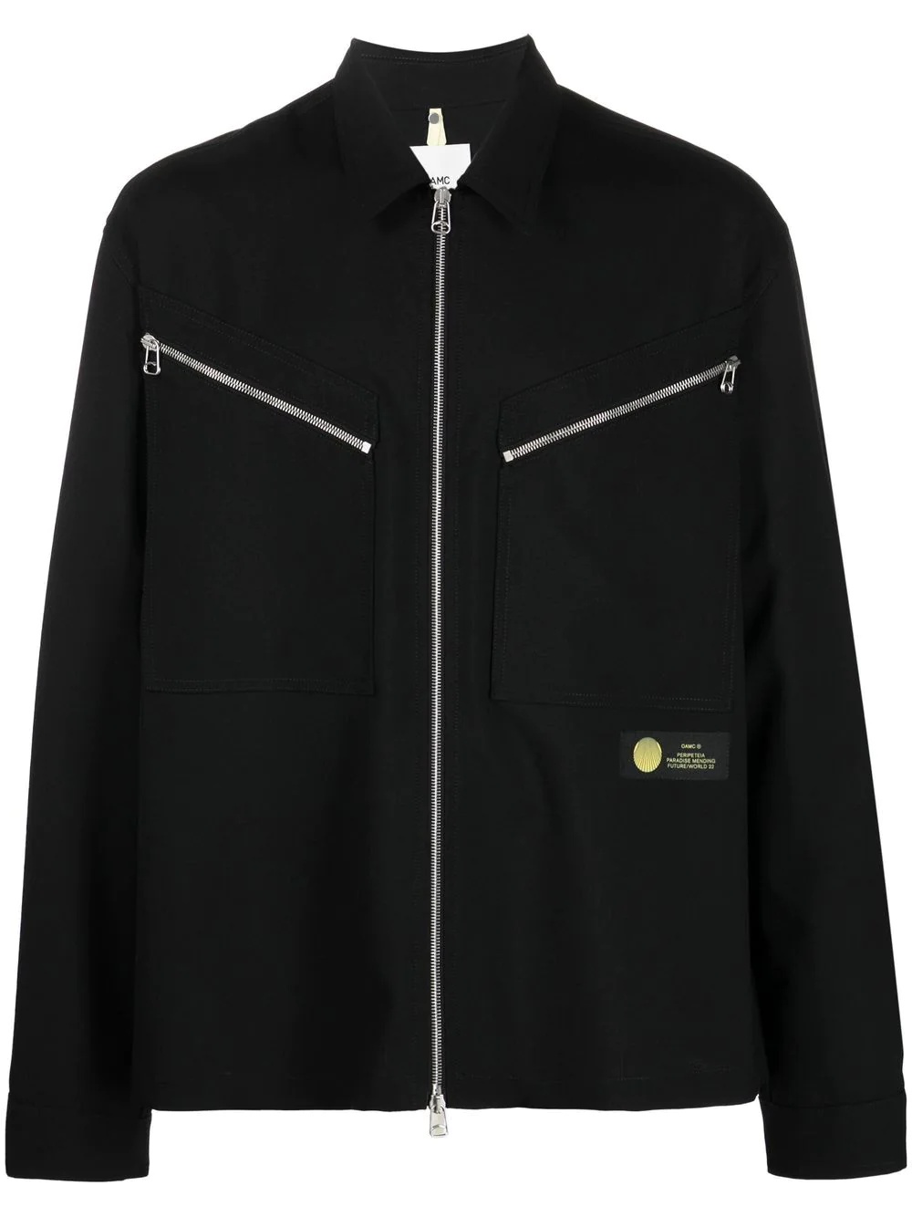 zip-up long-sleeve shirt - 1