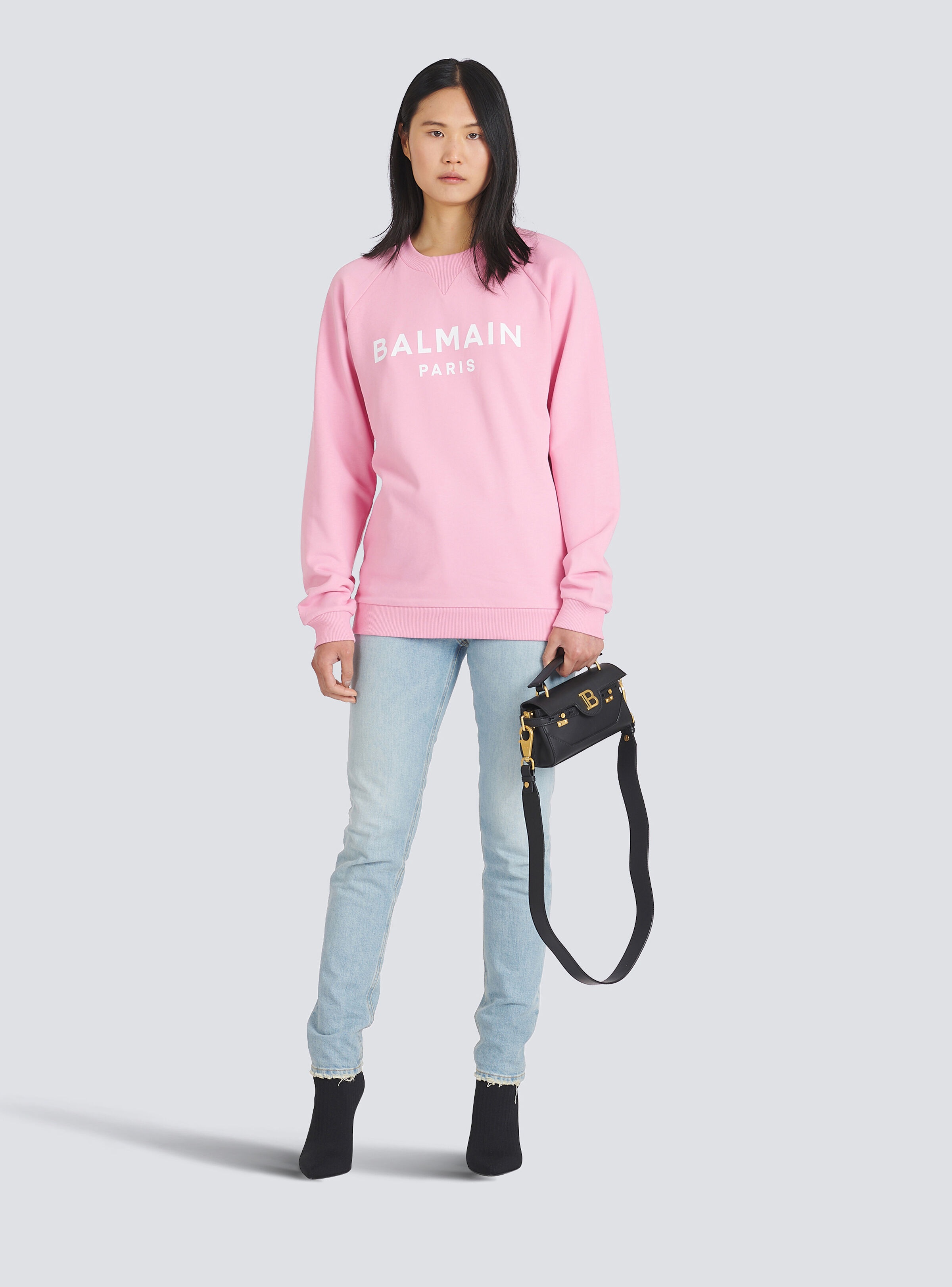Eco-designed cotton sweatshirt with Balmain logo print - 2