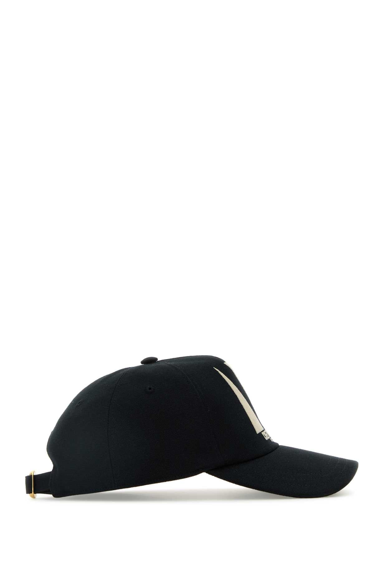 Valentino Garavani Women Black Cotton Baseball Cap - 2