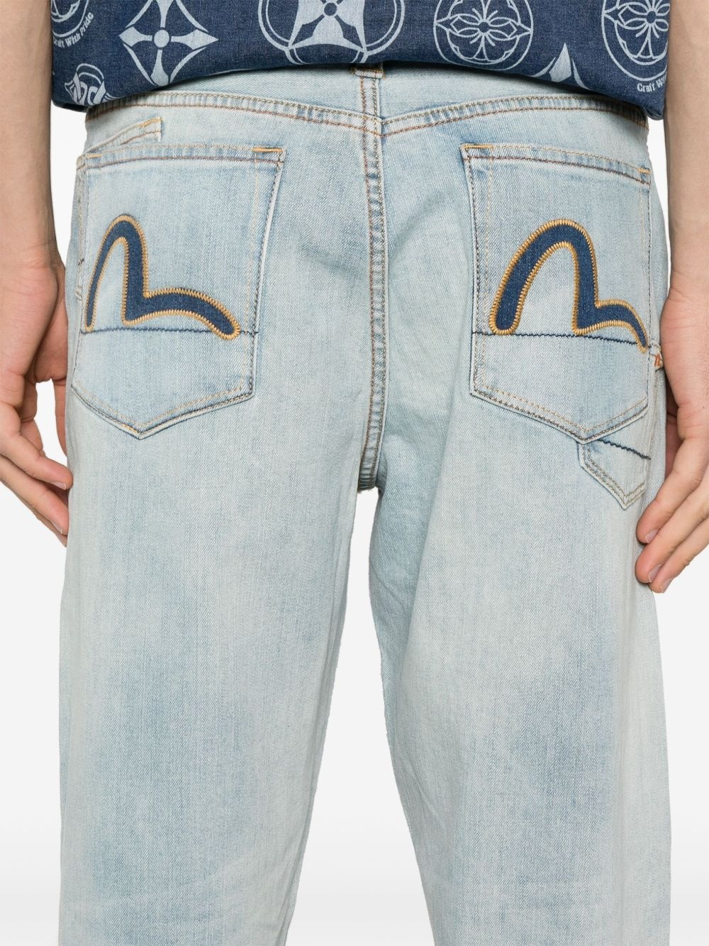 seven-pocket washed jeans - 5