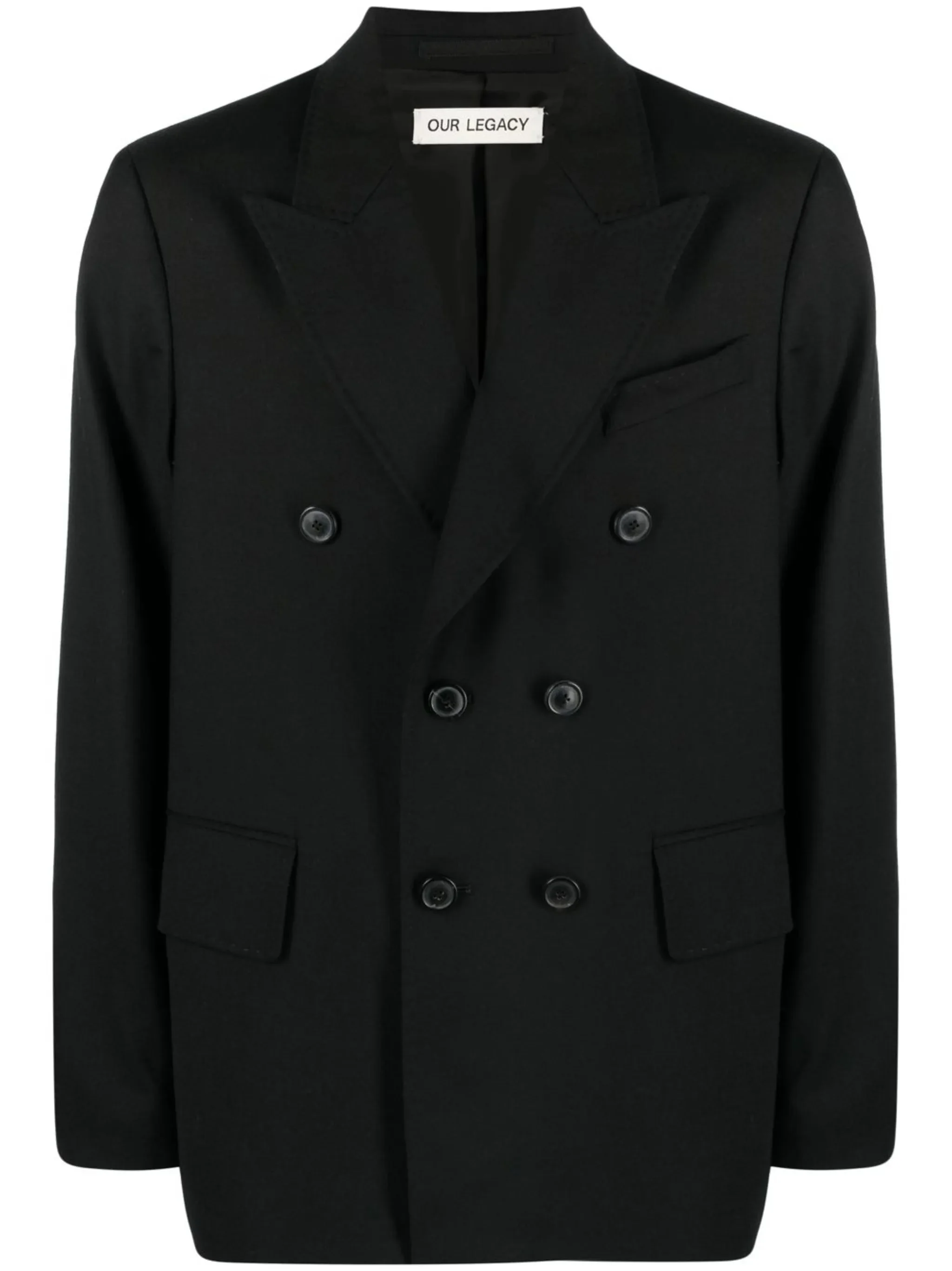 Unconstructed double-breasted blazer - 1