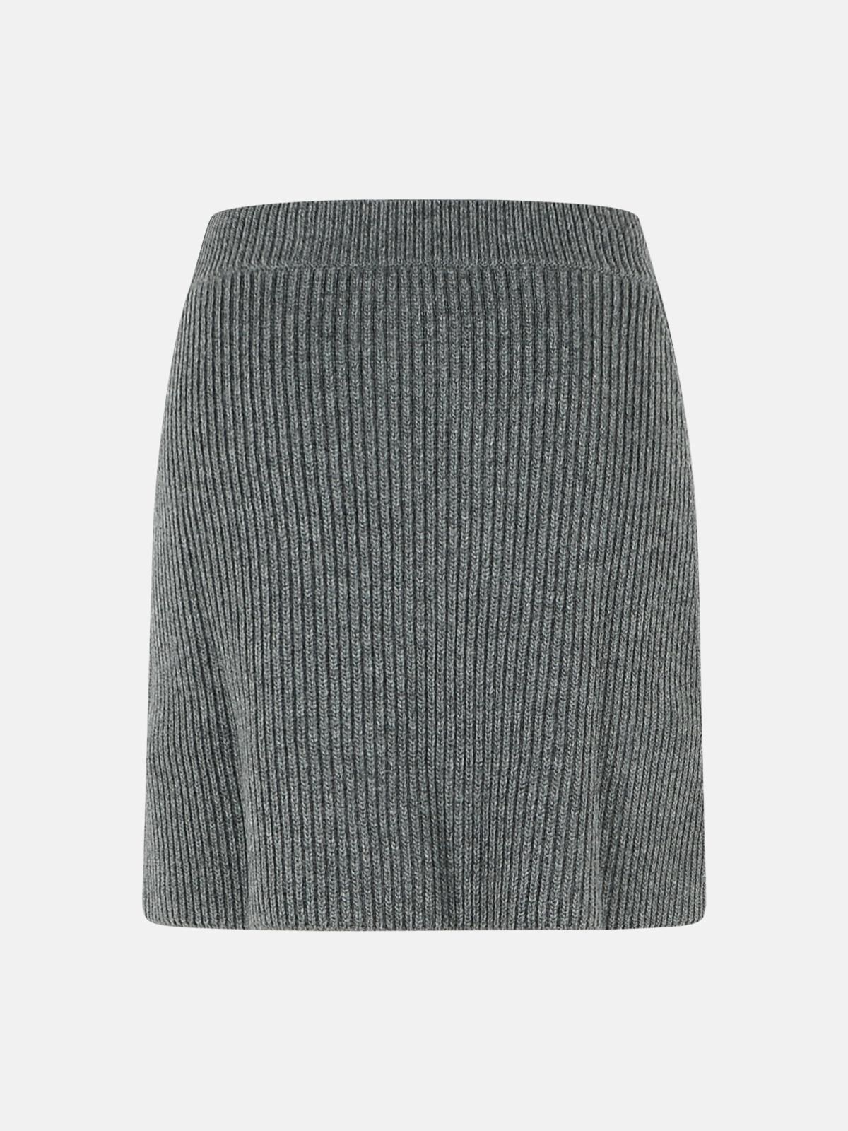 GREY WOOL MINISKIRT - 3
