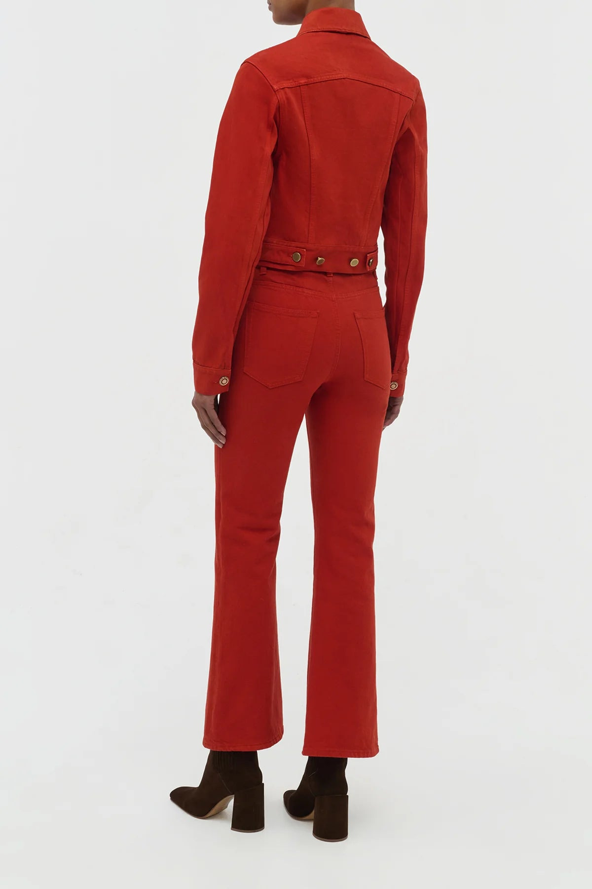 Bronte Jacket in Antelope Orange Recycled Cotton Denim - 4