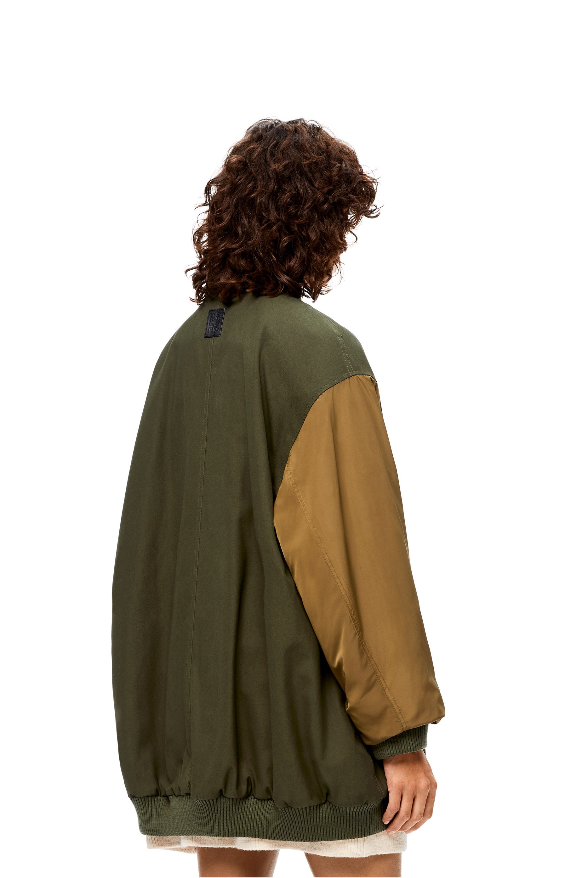 Oversize long bomber jacket in cotton and nylon - 4