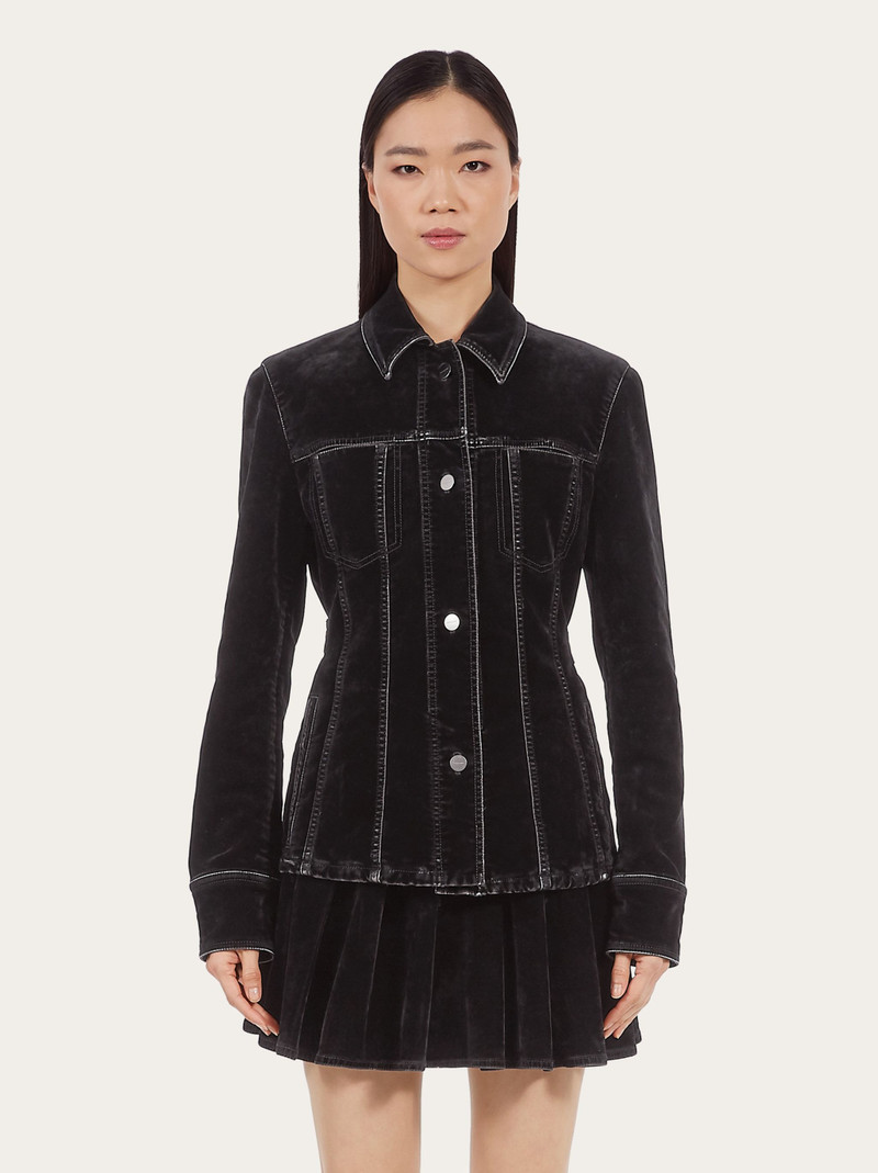 FERRAGAMO Fitted velvet jacket outlook