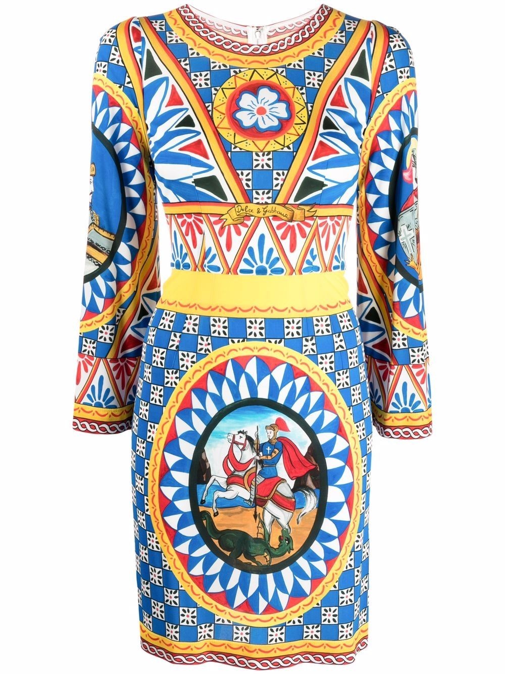 graphic-print long-sleeve dress - 1