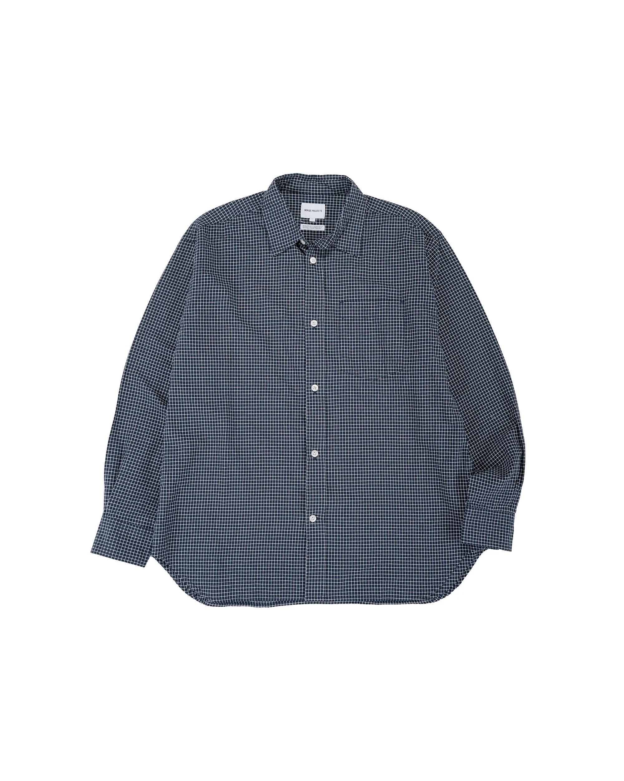 Espevik Check Oversized Shirt Dark Navy - 1
