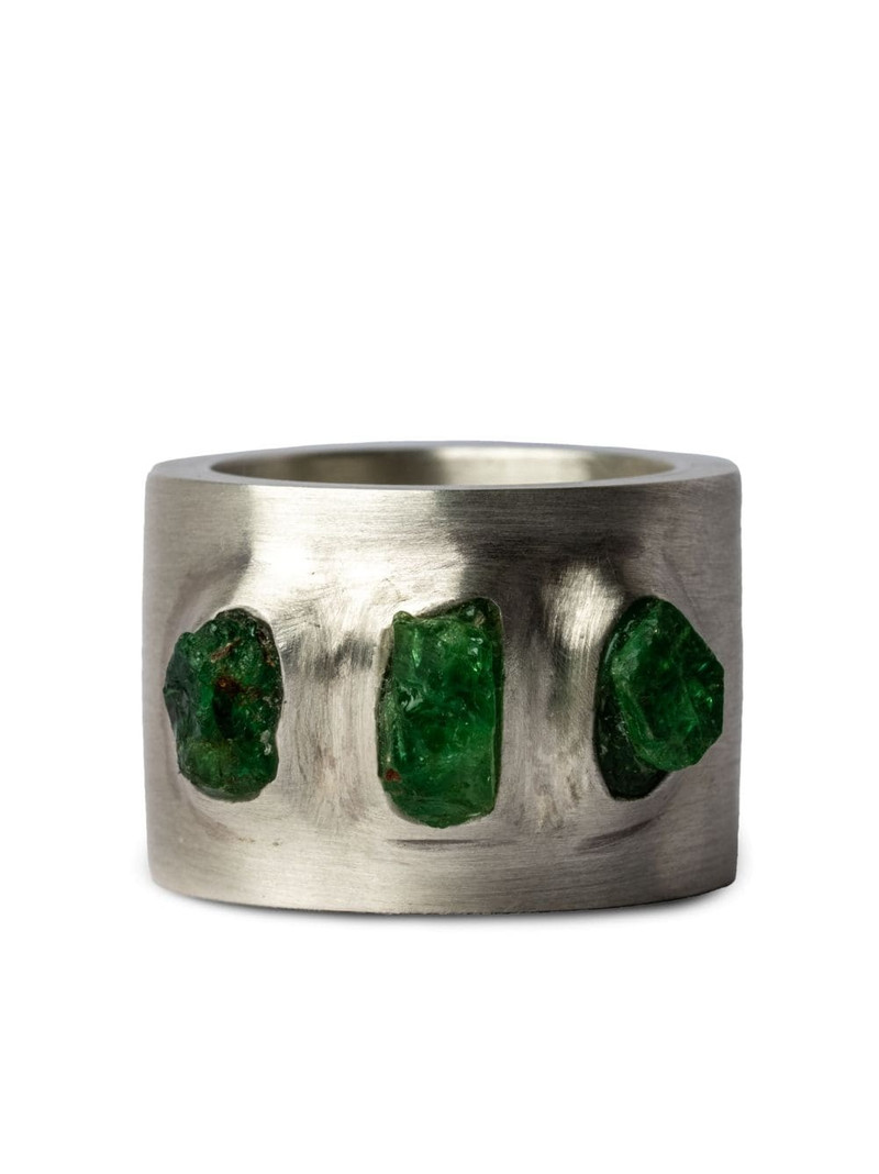 Sistema garnet sterling-silver wide ring 1