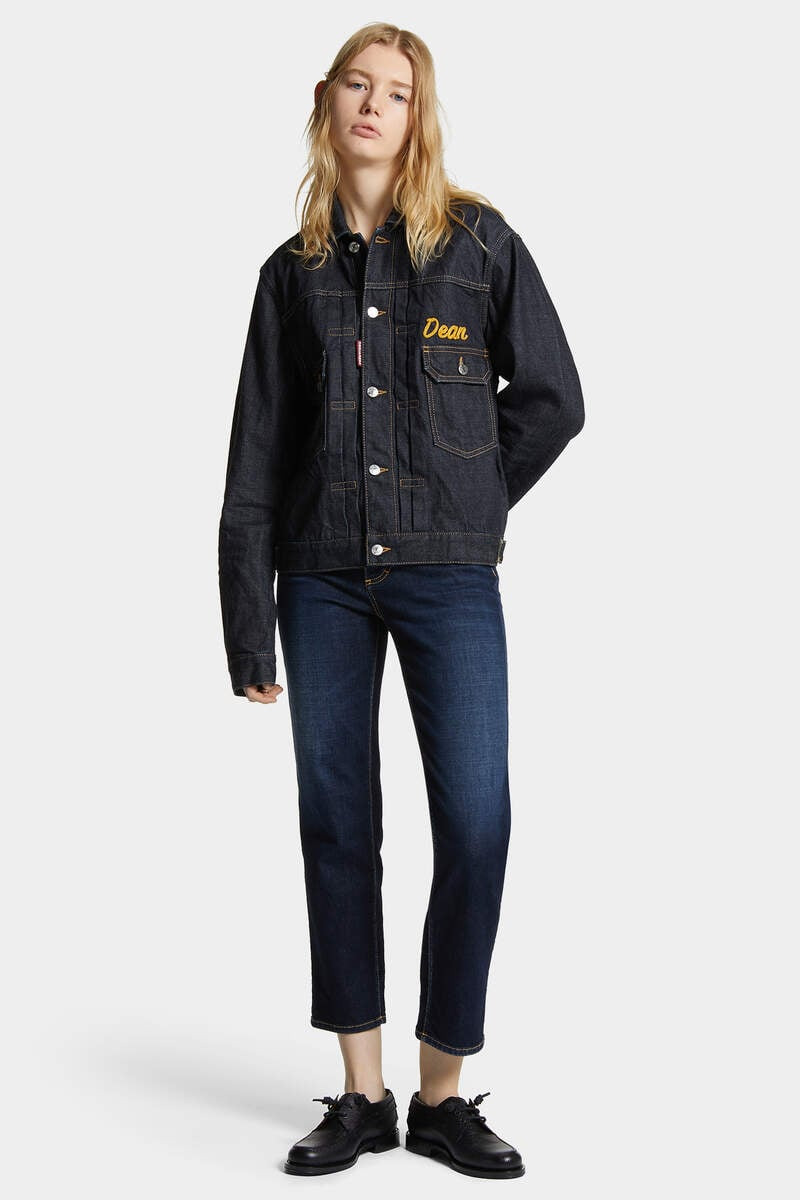 DARK CIMOSA HERITAGE BOXY JEAN JACKET - 5