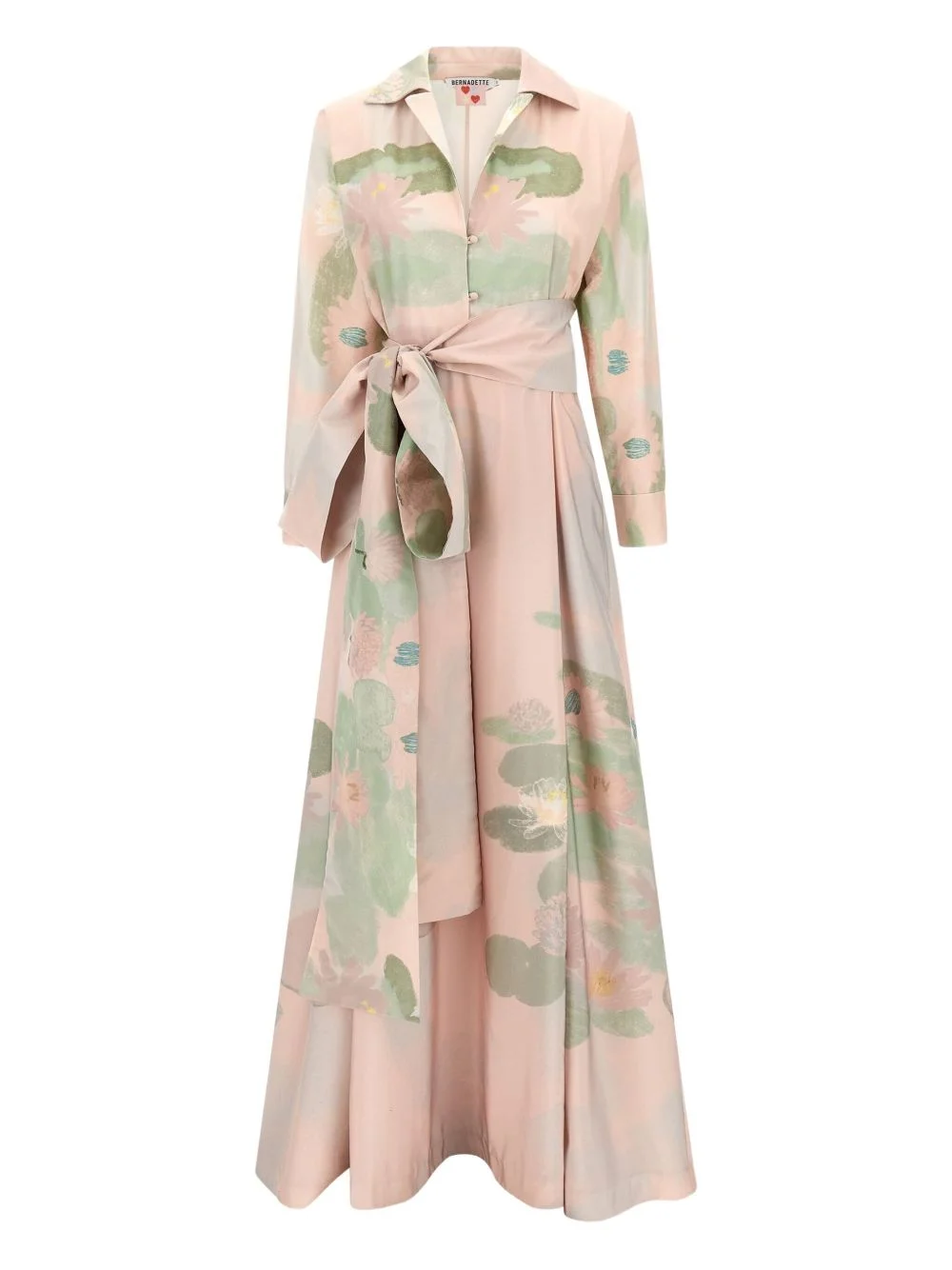 Beatrice floral-pattern maxi shirt dress - 1