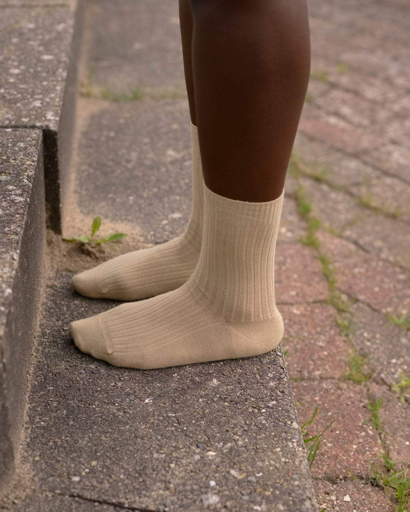 BASERANGE Rib Overankle Socks - Organic Cotton Rib outlook