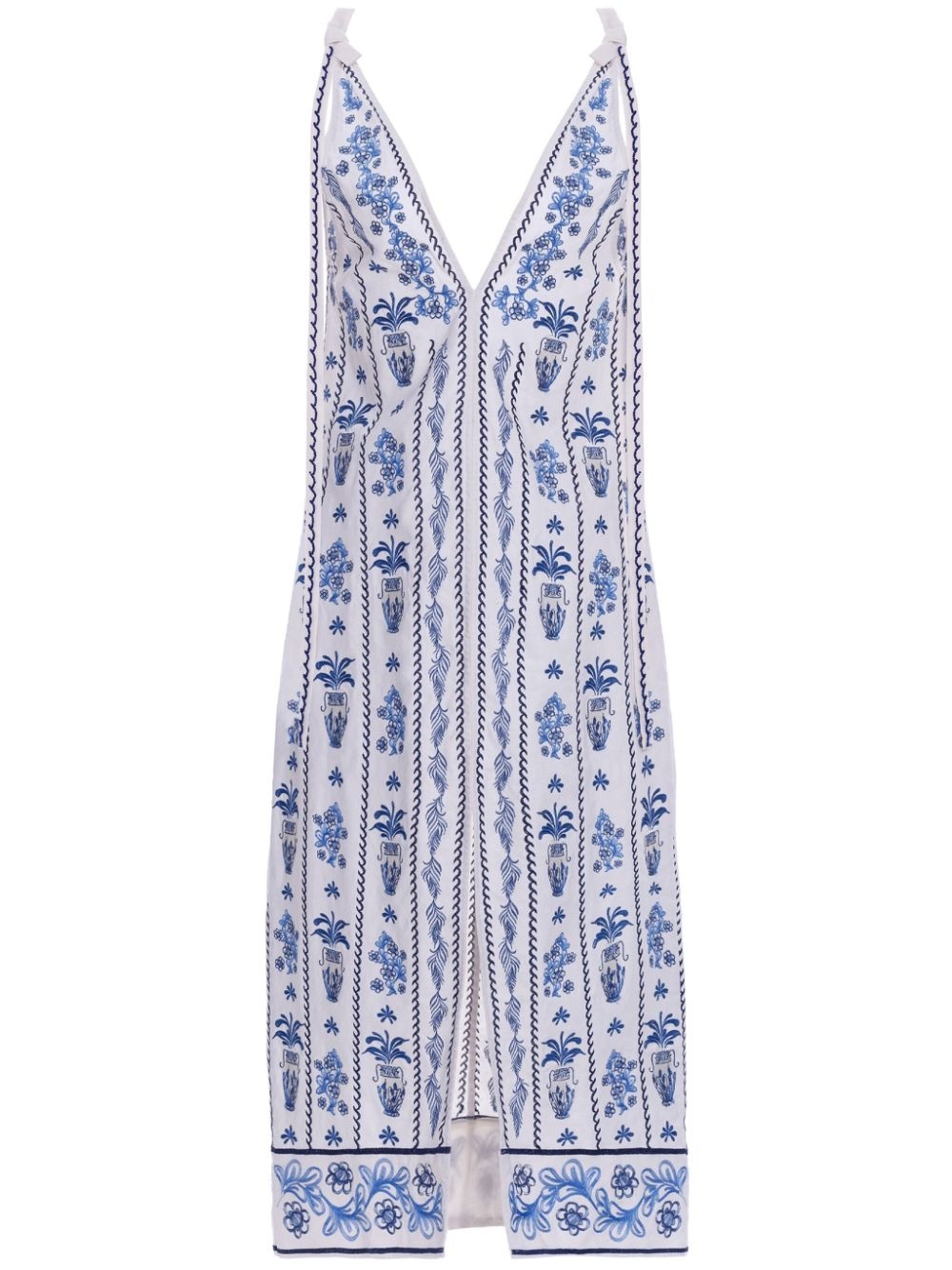 Suspiro embroidered linen dress - 1