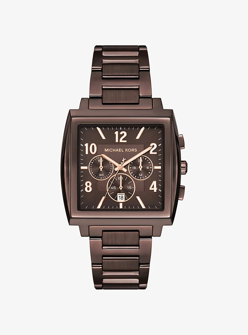 Oversized Rhys Brown-Tone Watch - 1