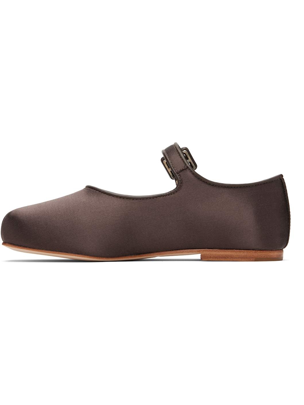 Brown Mary Jane Pointe Ballerina Flats - 3