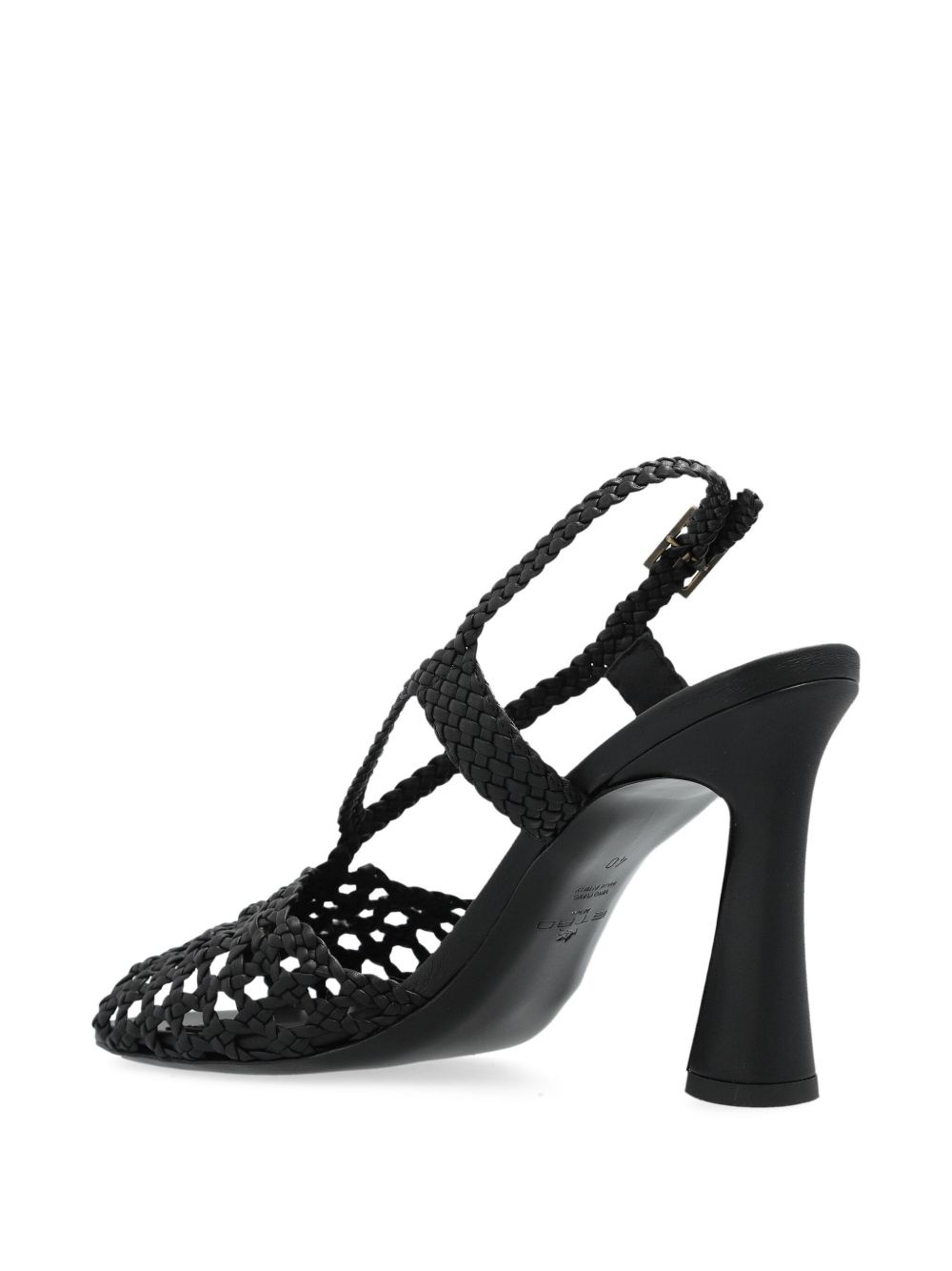 100mm woven heeled sandals - 3