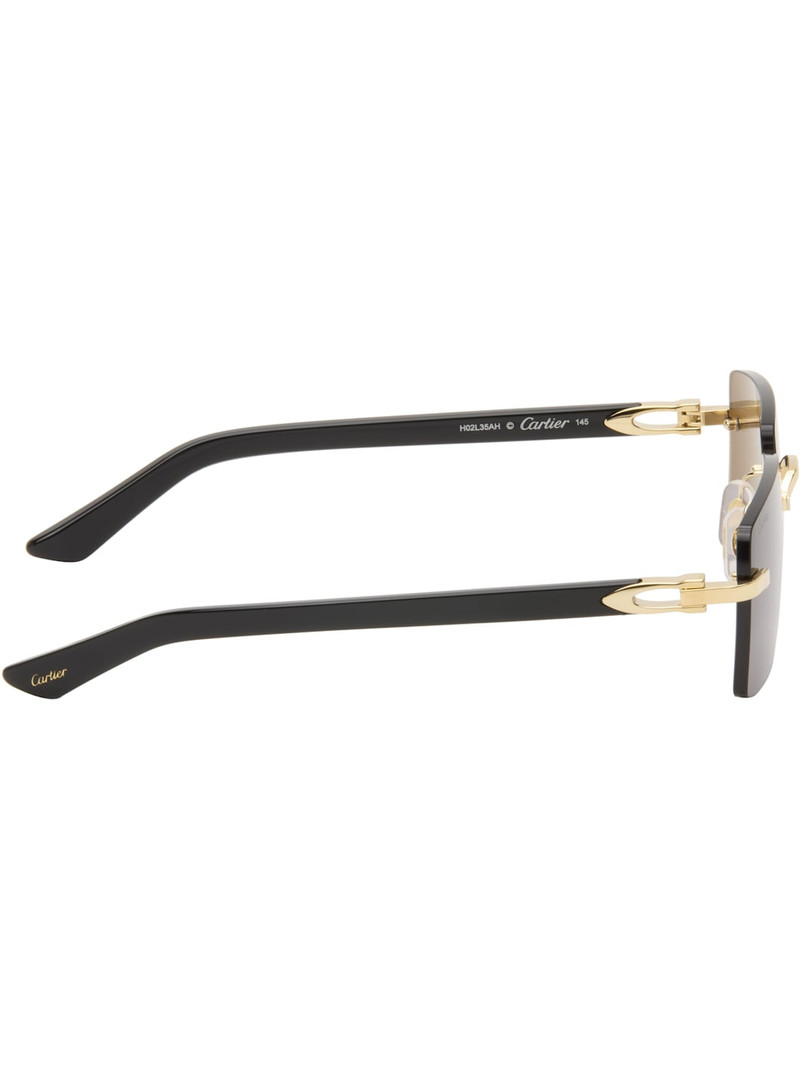 Cartier Gold & Black Core Range Signature C Sunglasses outlook