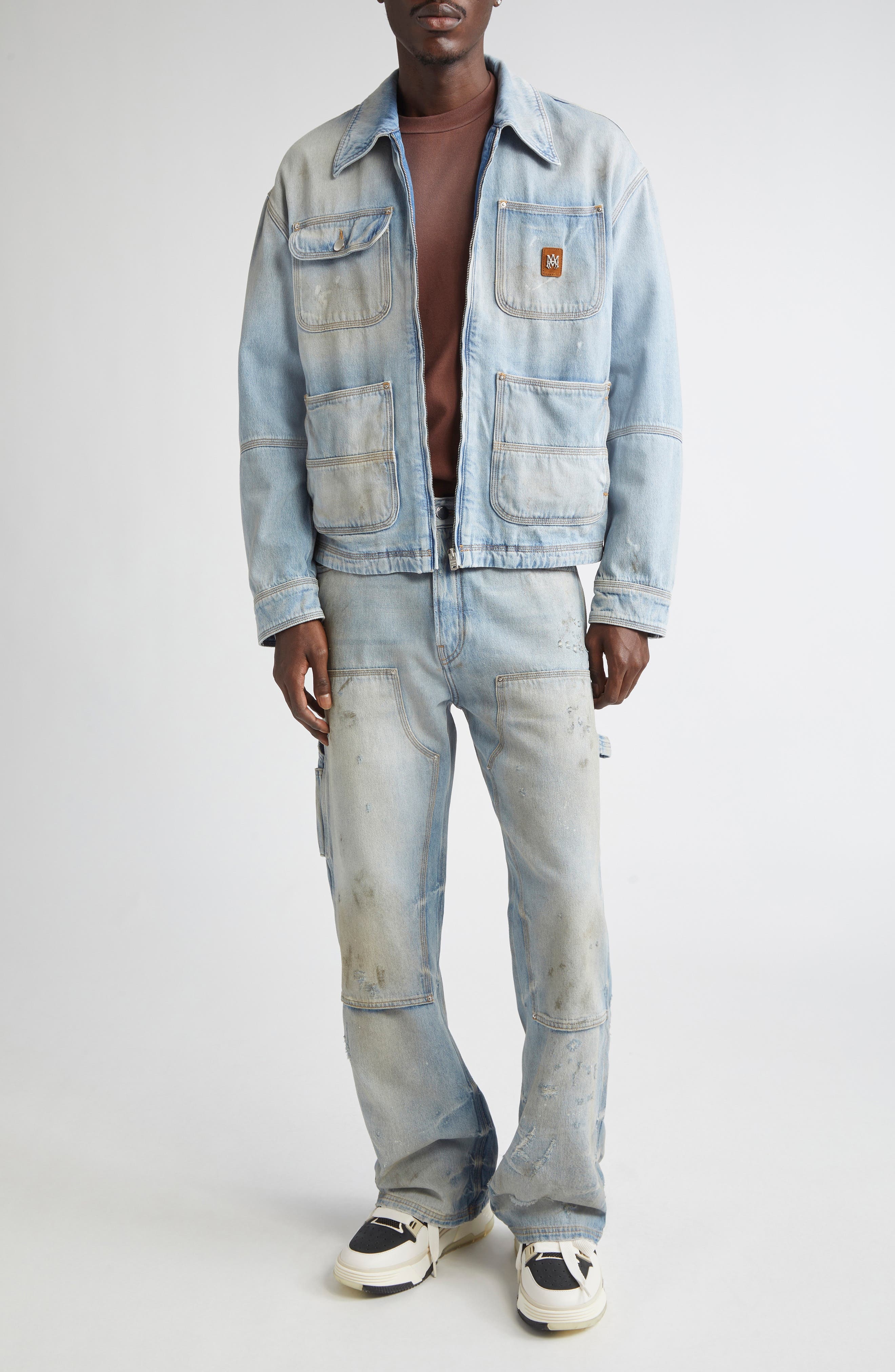 AMIRI Lightweight Distressed Carpenter Jeans in Perfect Antique Indigo at Nordstrom - 2