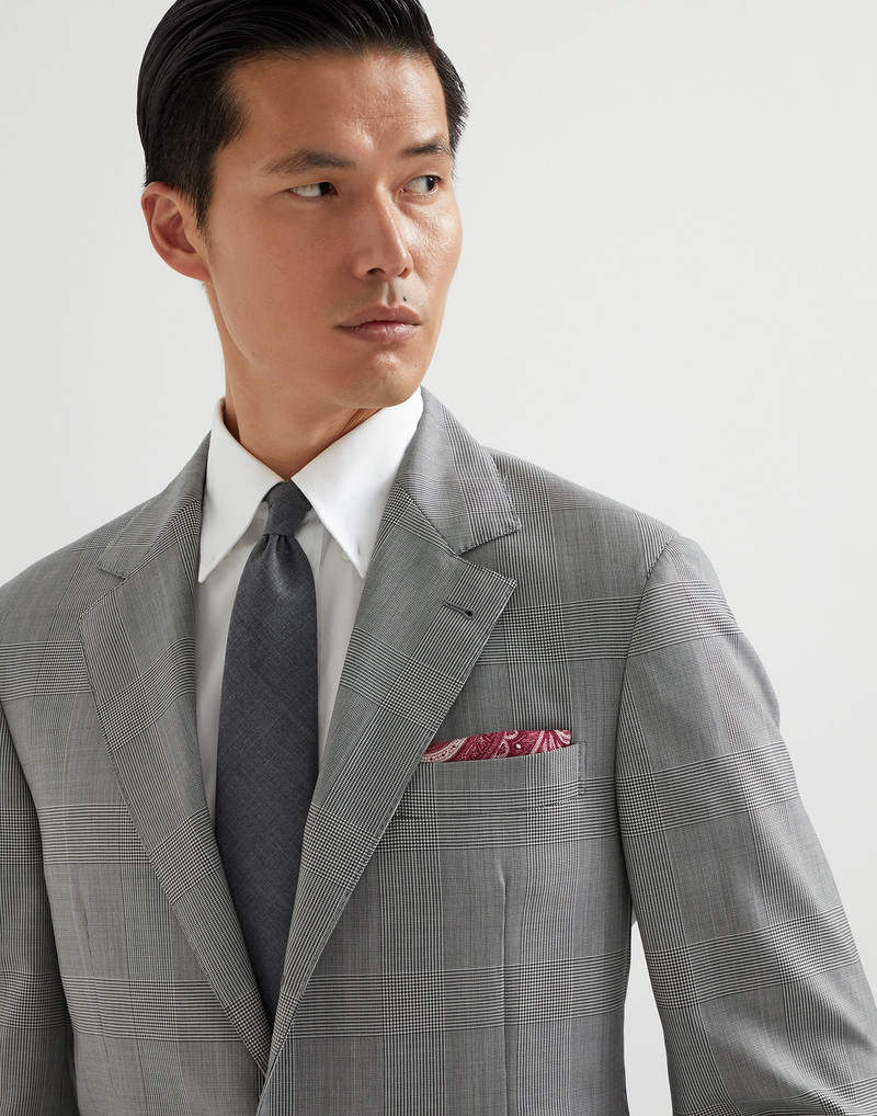 Double face silk pocket square with paisley design 3