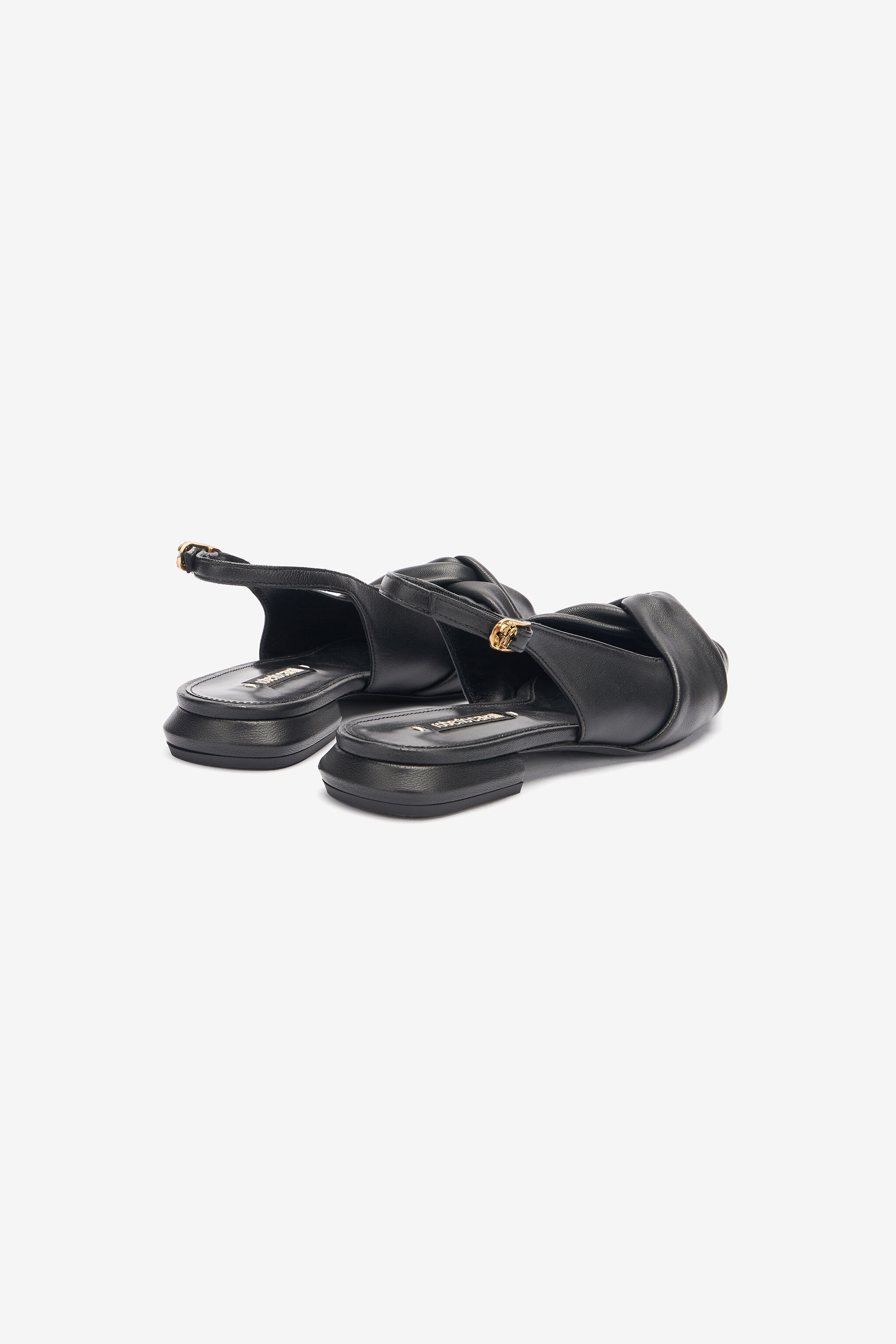 Le Pettegole Flat Leather Slingbacks - 3