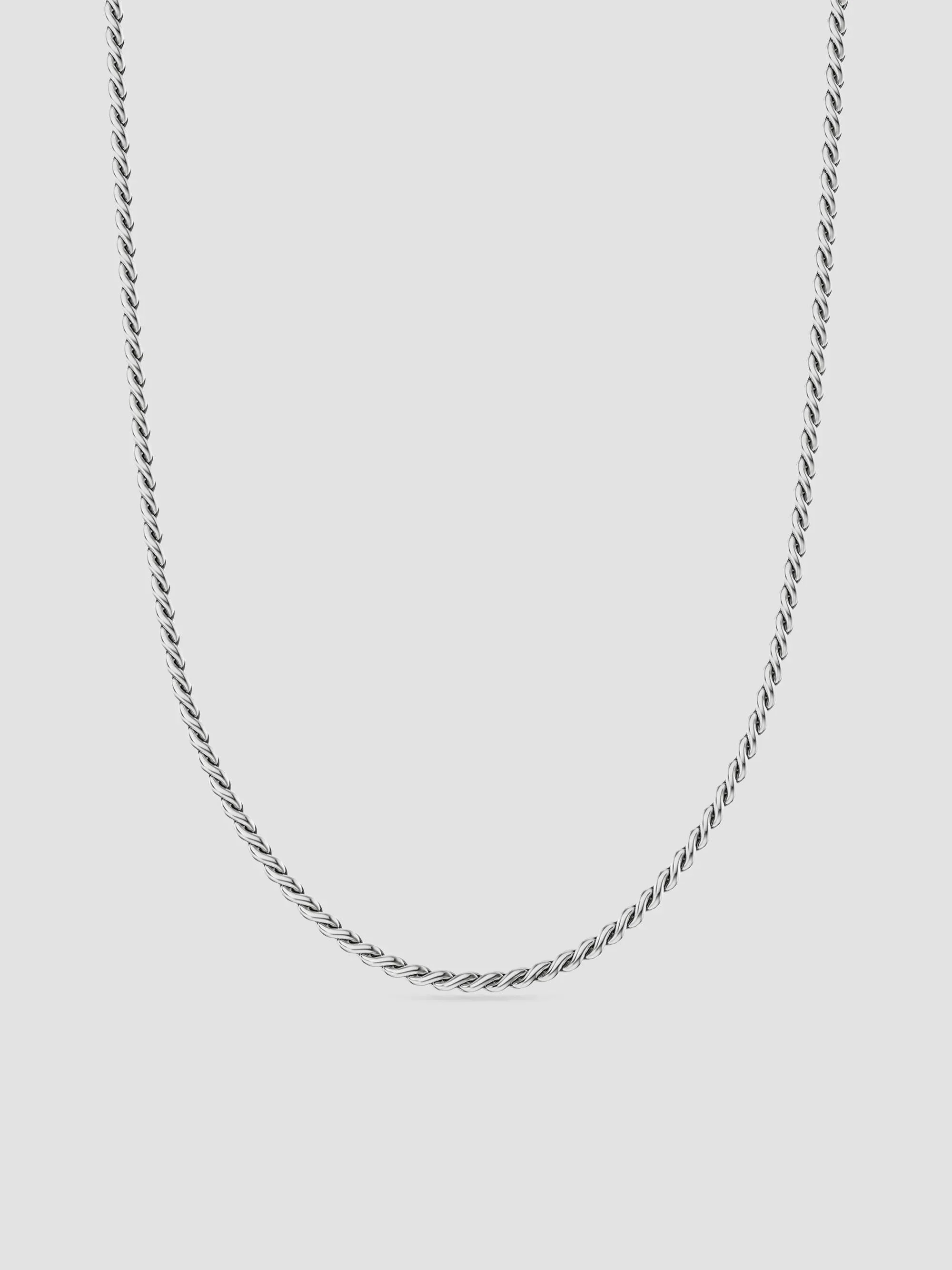 Women's Sculpted Cable Chain Necklace in Sterling Silver, 2.7MM - Silver - 1
