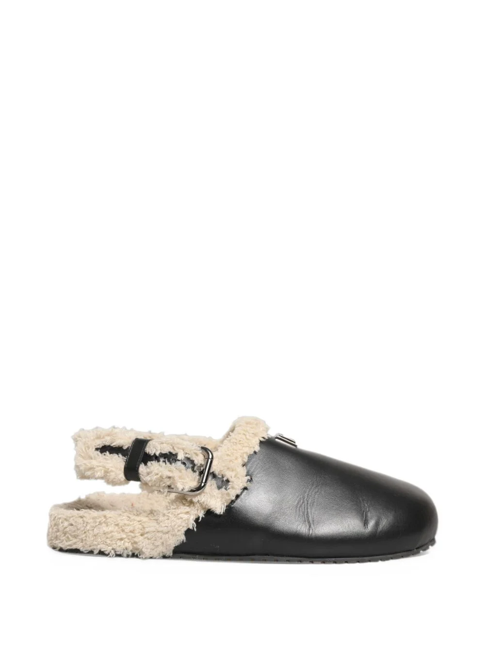 shearling-lined buckle-fastening slides sandals - 1