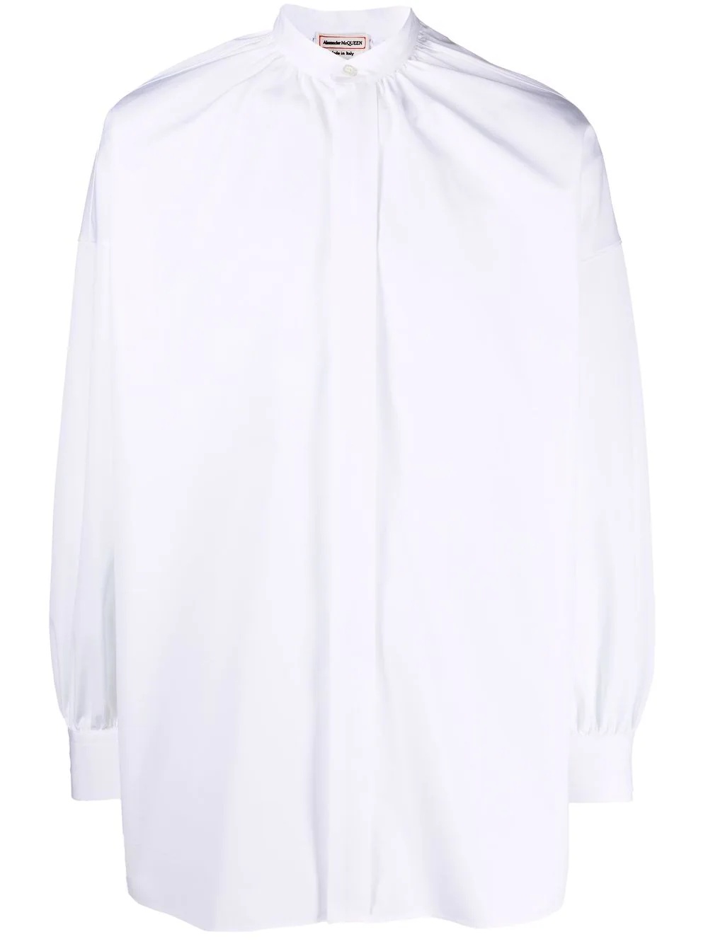 gathered sleeve dropped shoulder shirt - 1