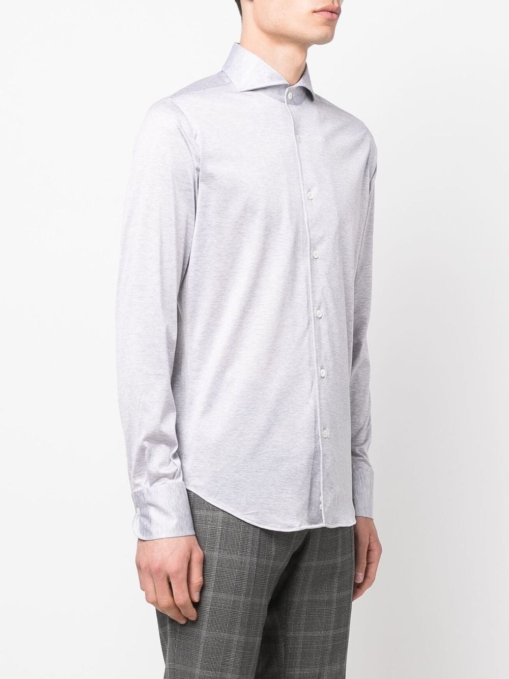 spread-collar cotton-mélange shirt - 3