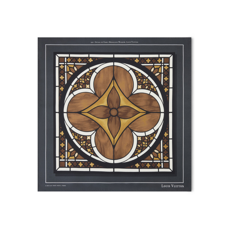 Stained Glass Flower Silk Square 1