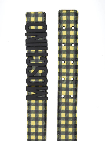 Moschino logo-buckle check belt outlook