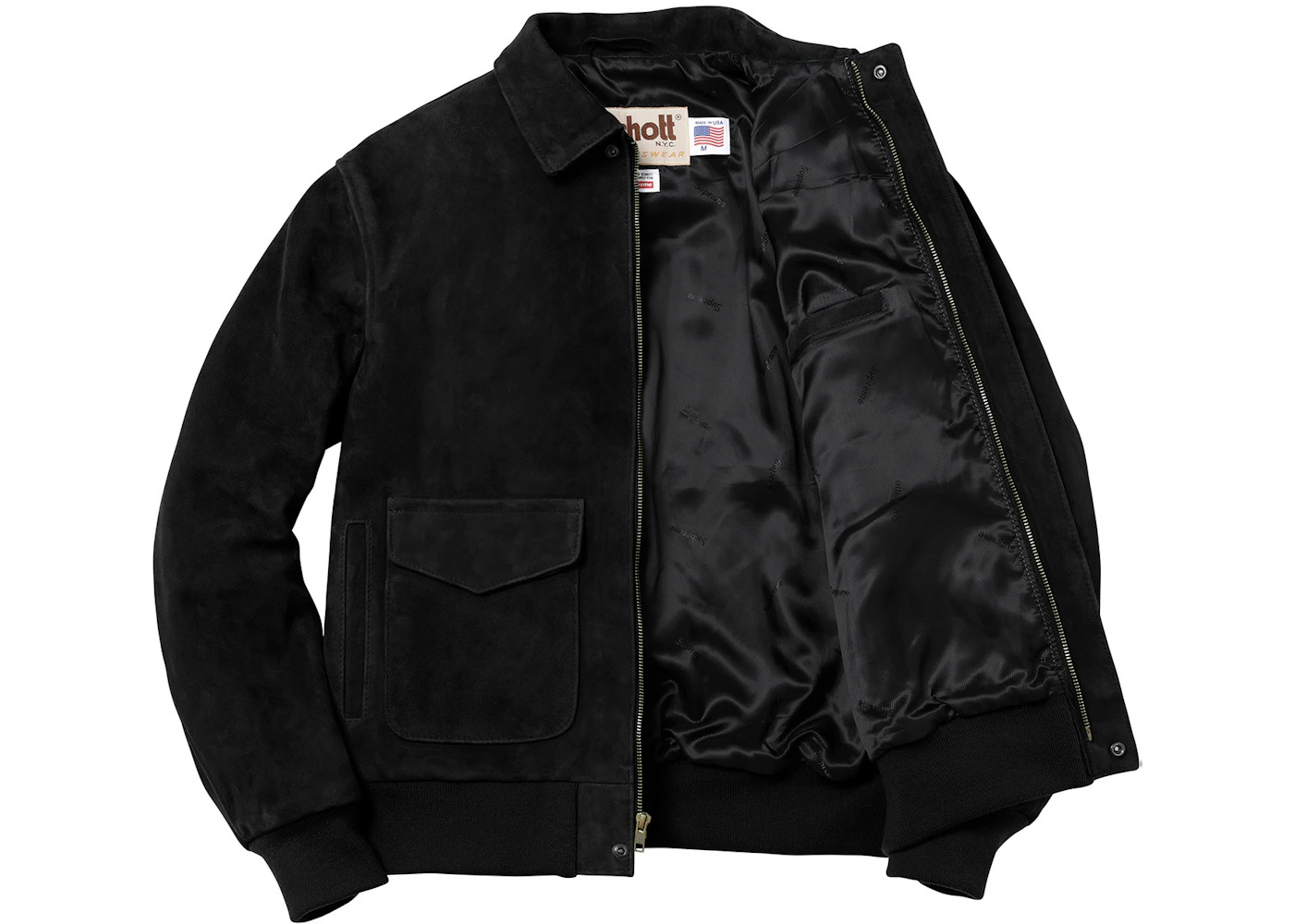 Supreme Schott Suede A-2 Black - 2