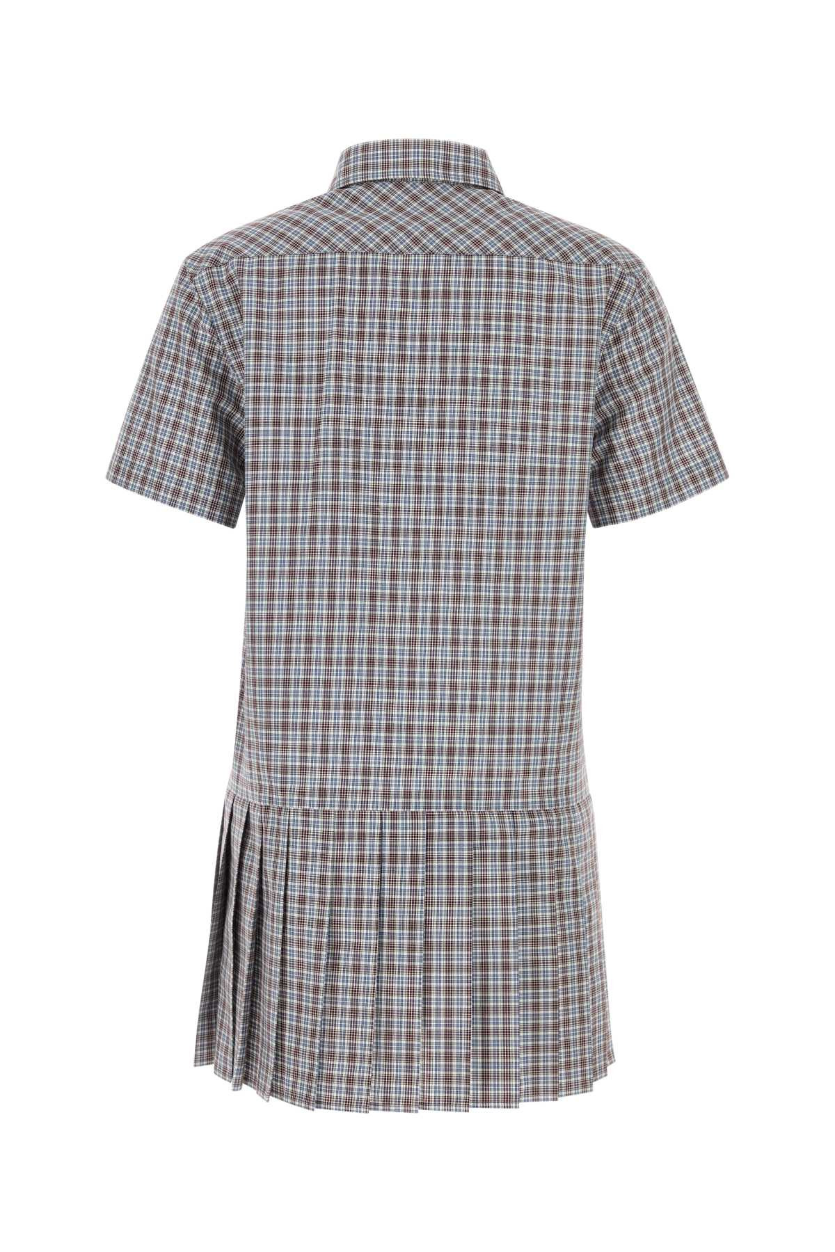 Miu Miu Women Embroidered Cotton Mini Shirt Dress - 2