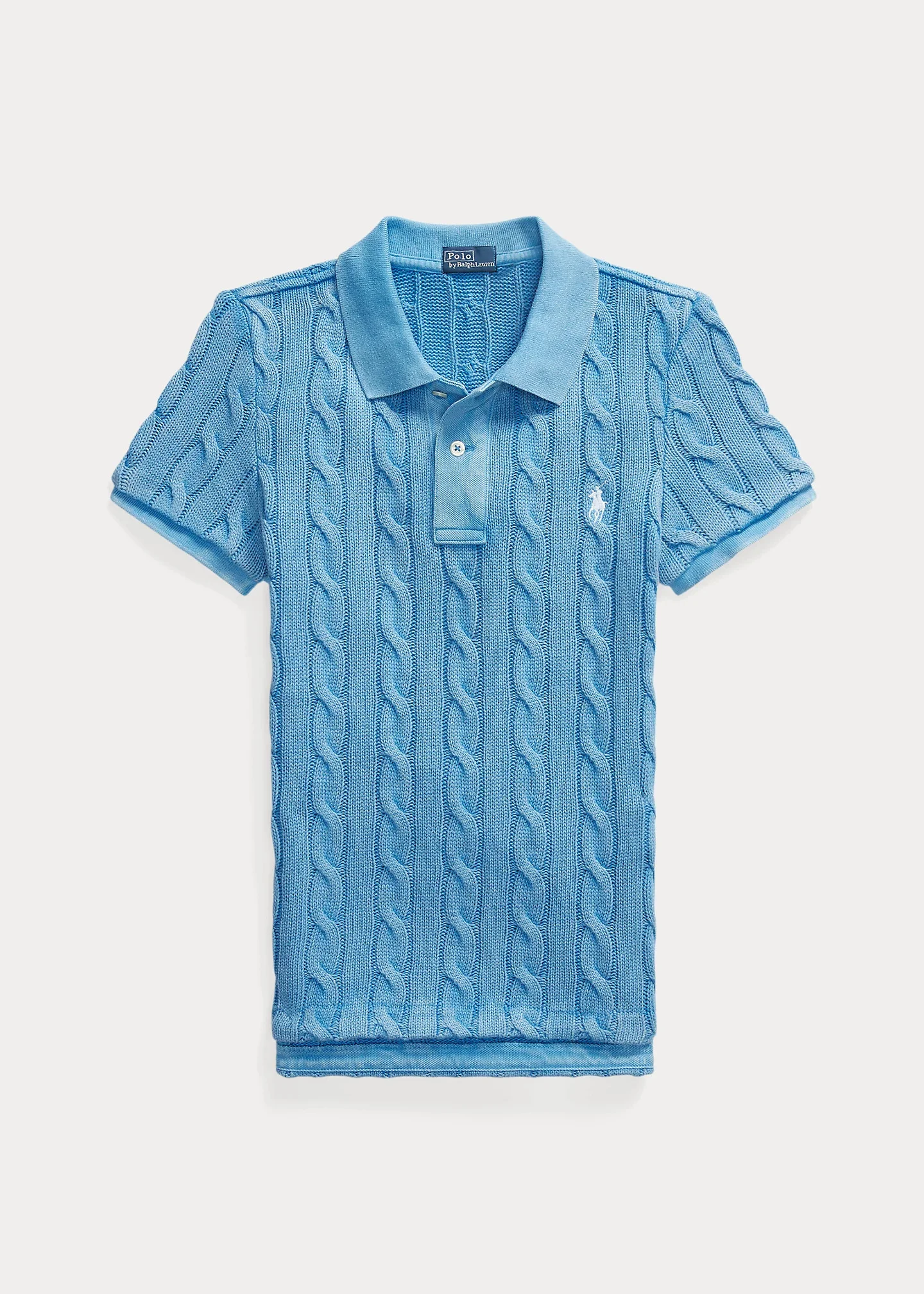 Cable-Knit Polo Shirt - 1